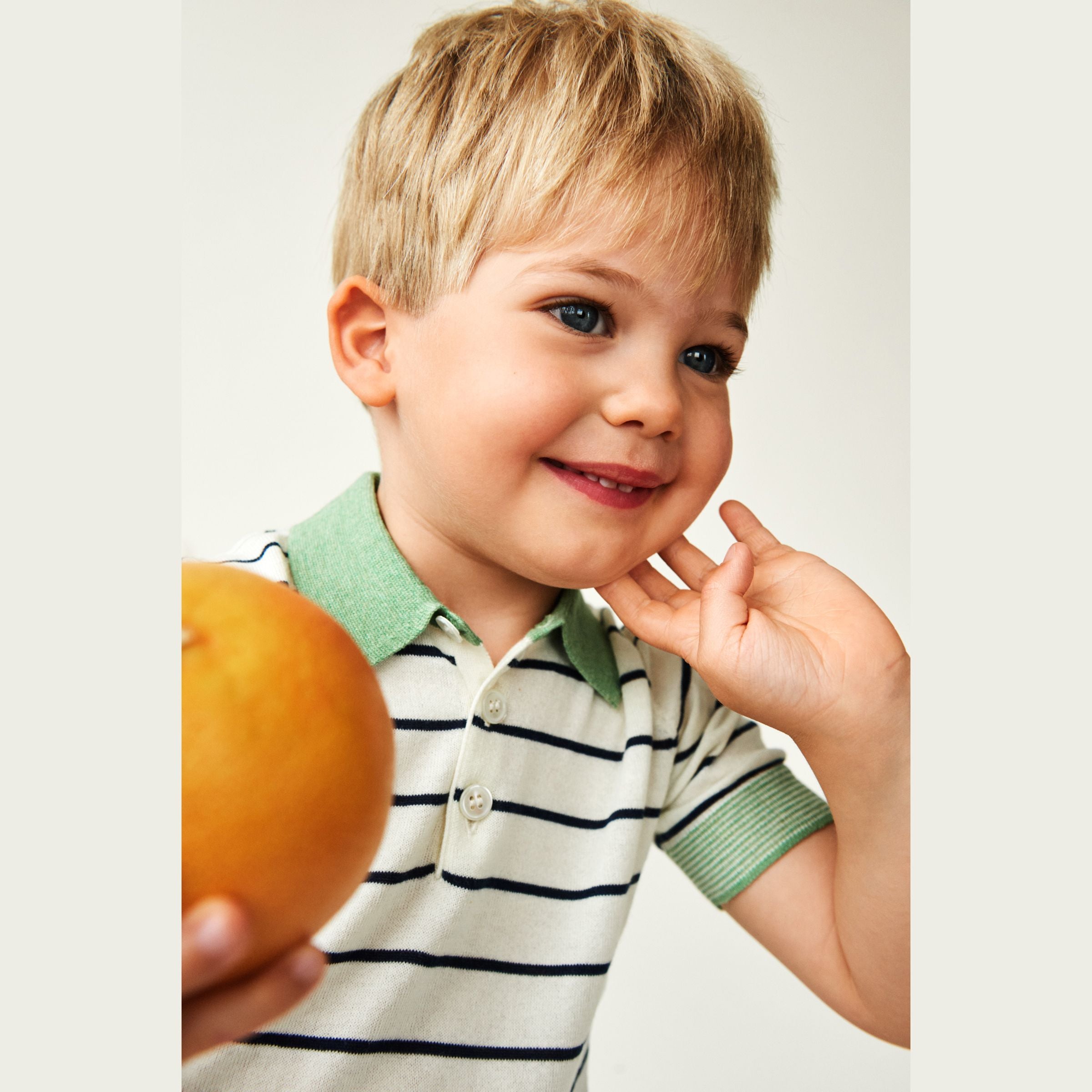 FUB-Kids Striped Polo ecru/dark navy