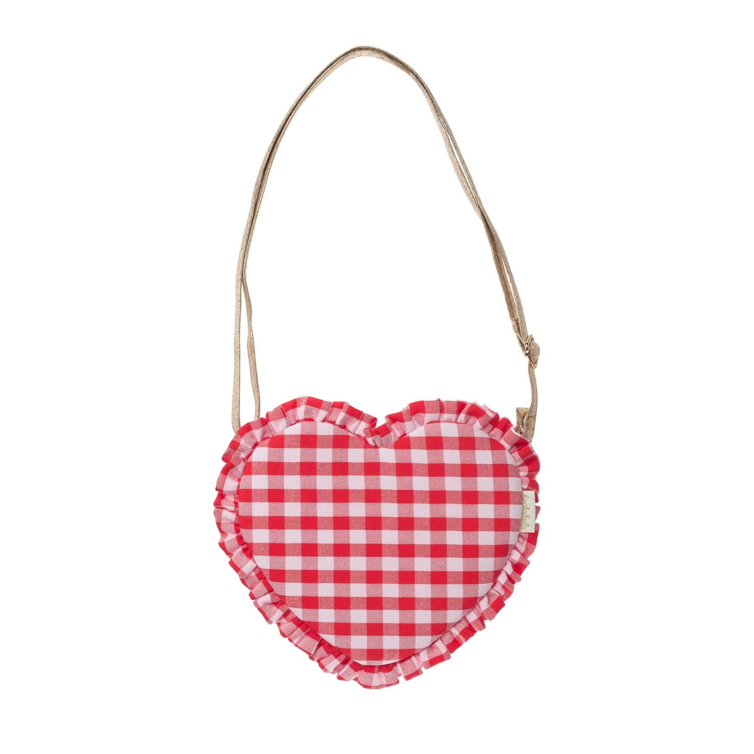 Rockahula Kids-Gingham Ruffle Love Heart Bag(19cm x 17cm x 1cm)