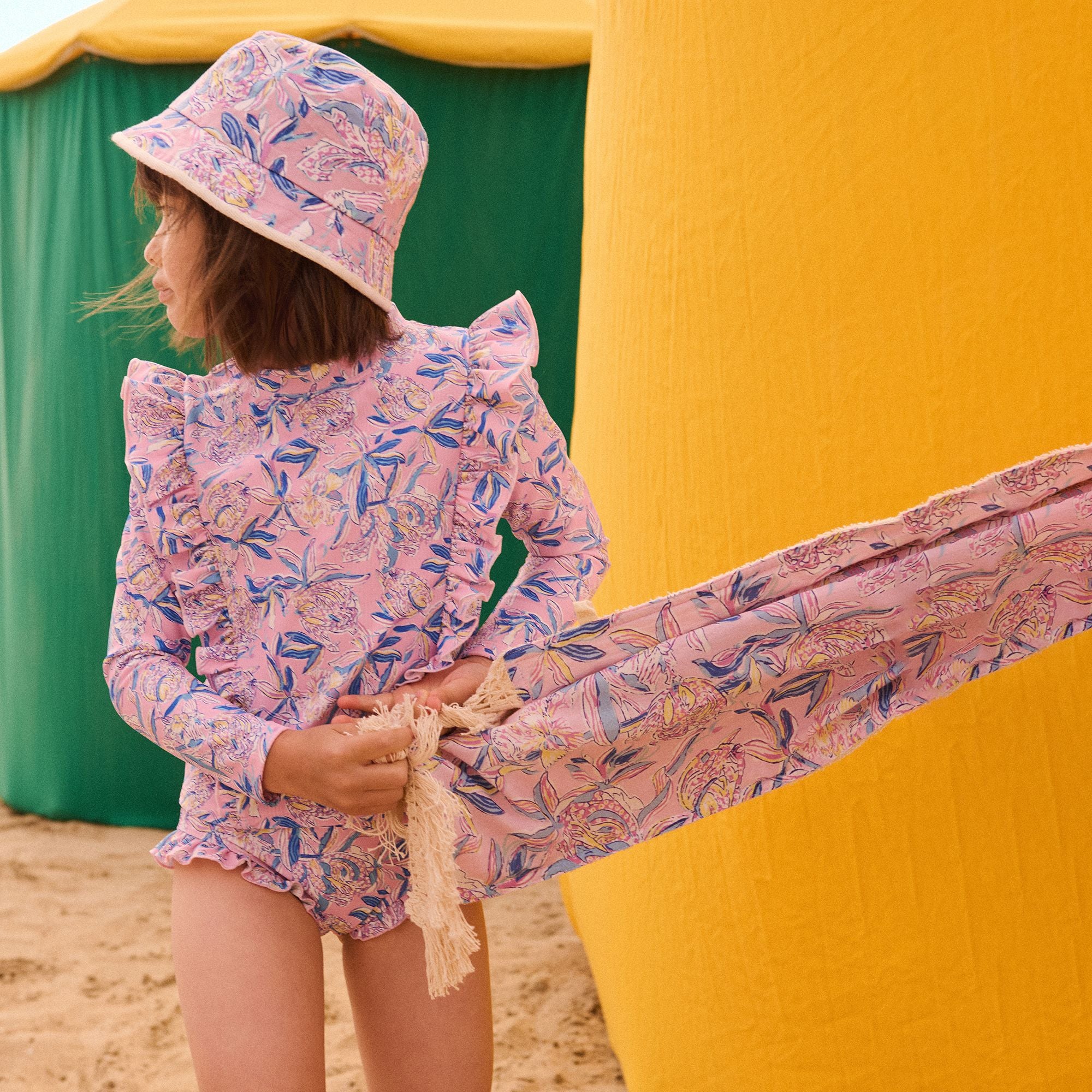 Louise Misha-Girls Sun Hat Lajik Pink Lush-Blue Hib