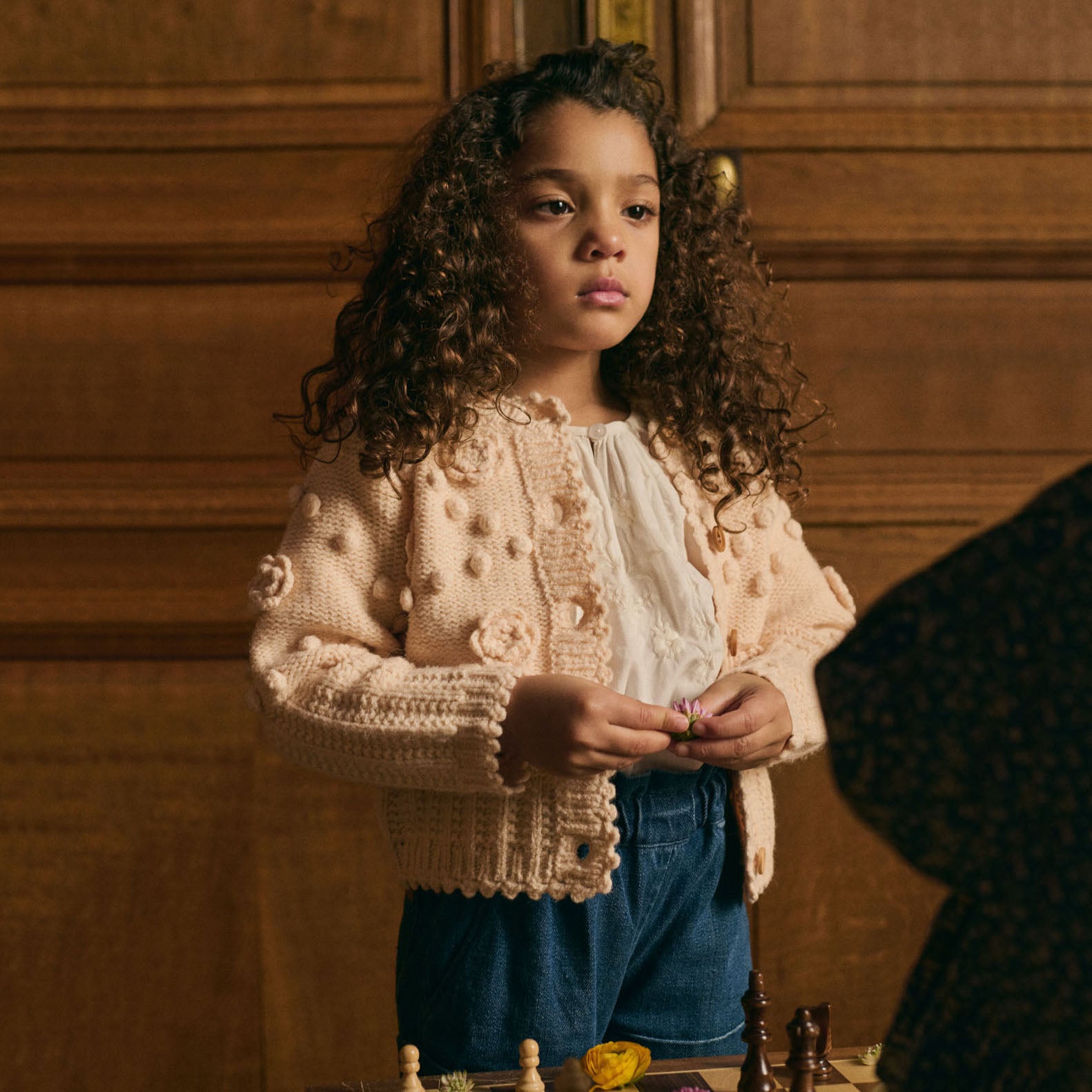 Louise Misha-Girls Blush Cardigan Sandy