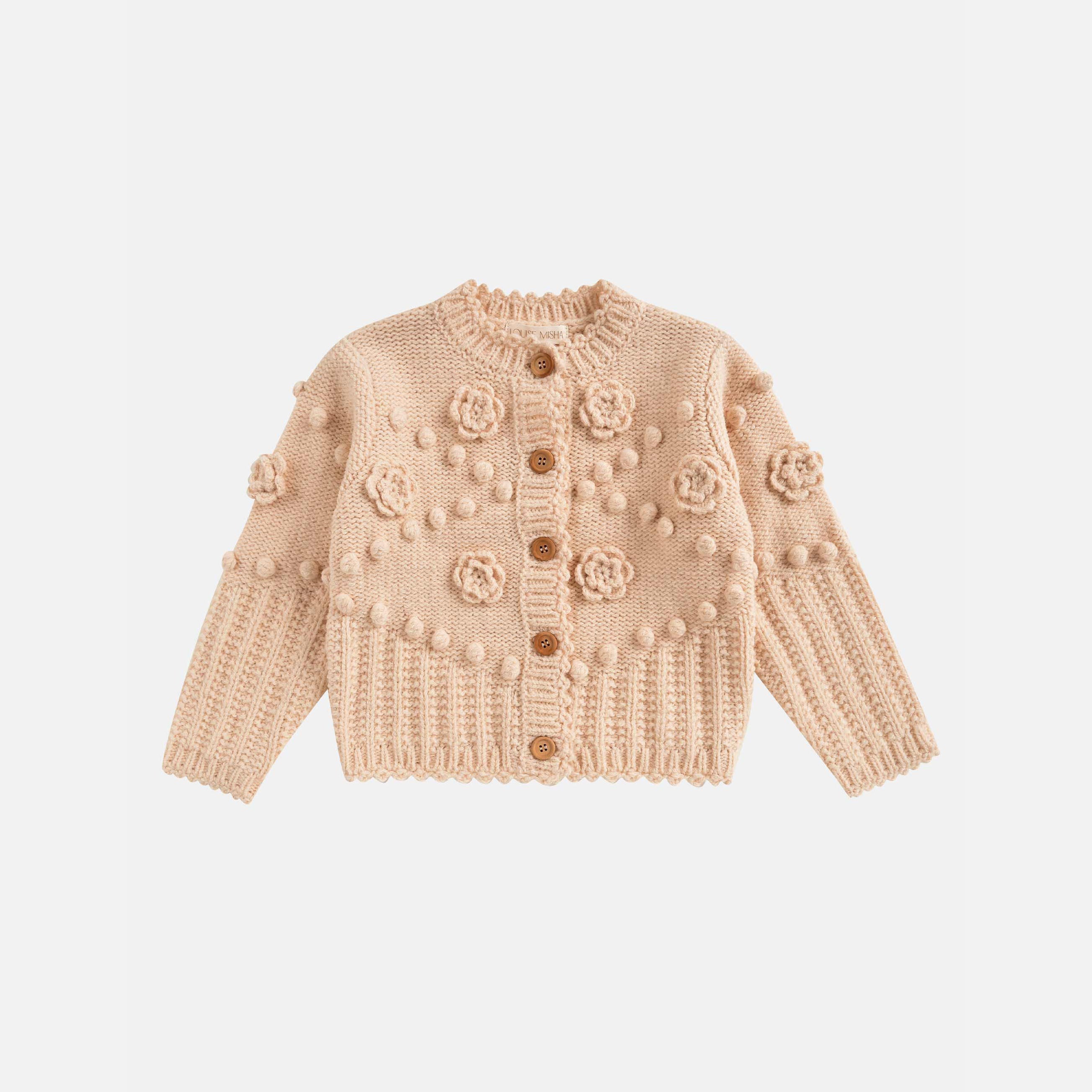 Louise Misha-Girls Blush Cardigan Sandy