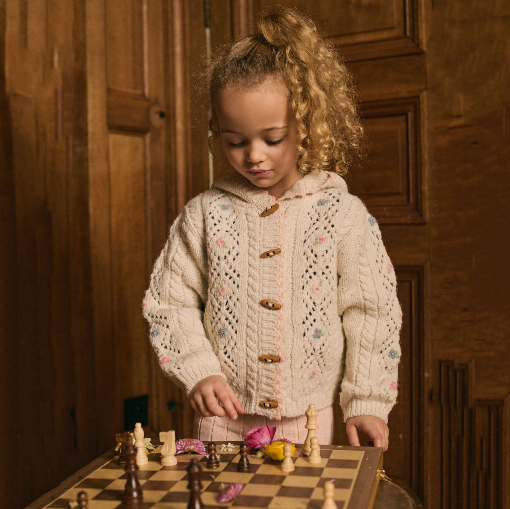 Louise Misha-Girls Cream Cardigan Tonylane