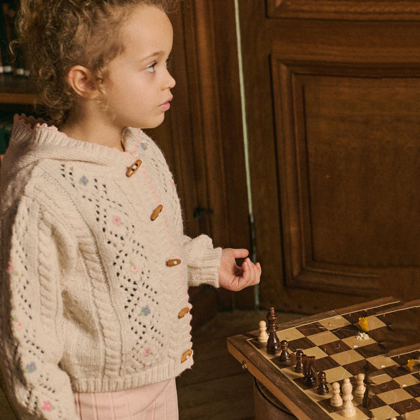 Louise Misha-Girls Cream Cardigan Tonylane