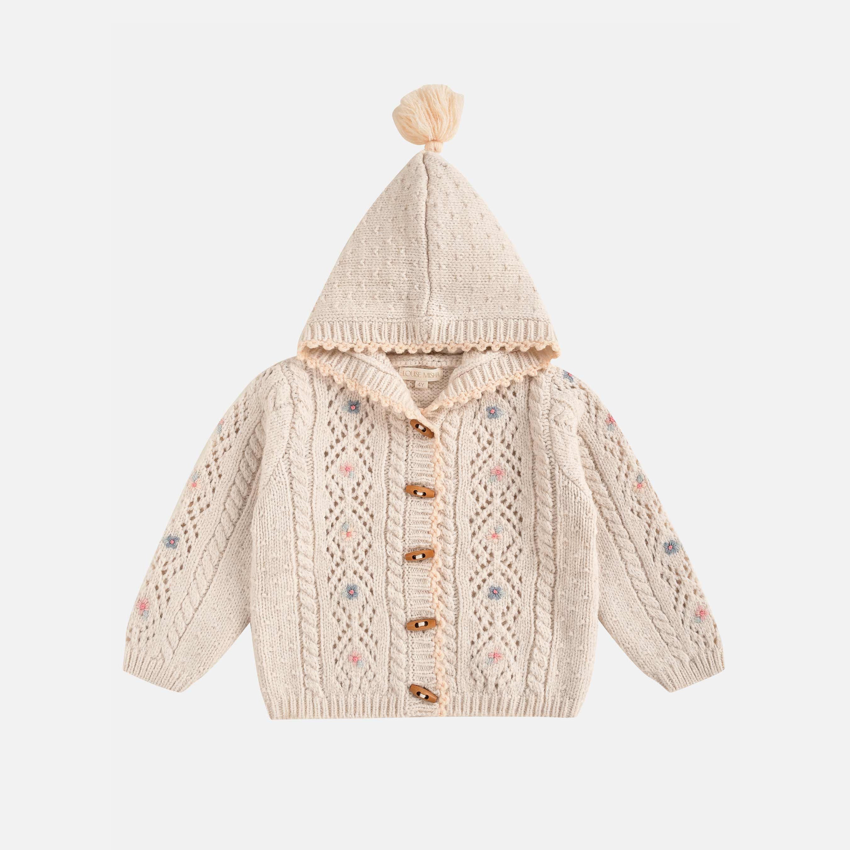 Louise Misha-Girls Cream Cardigan Tonylane