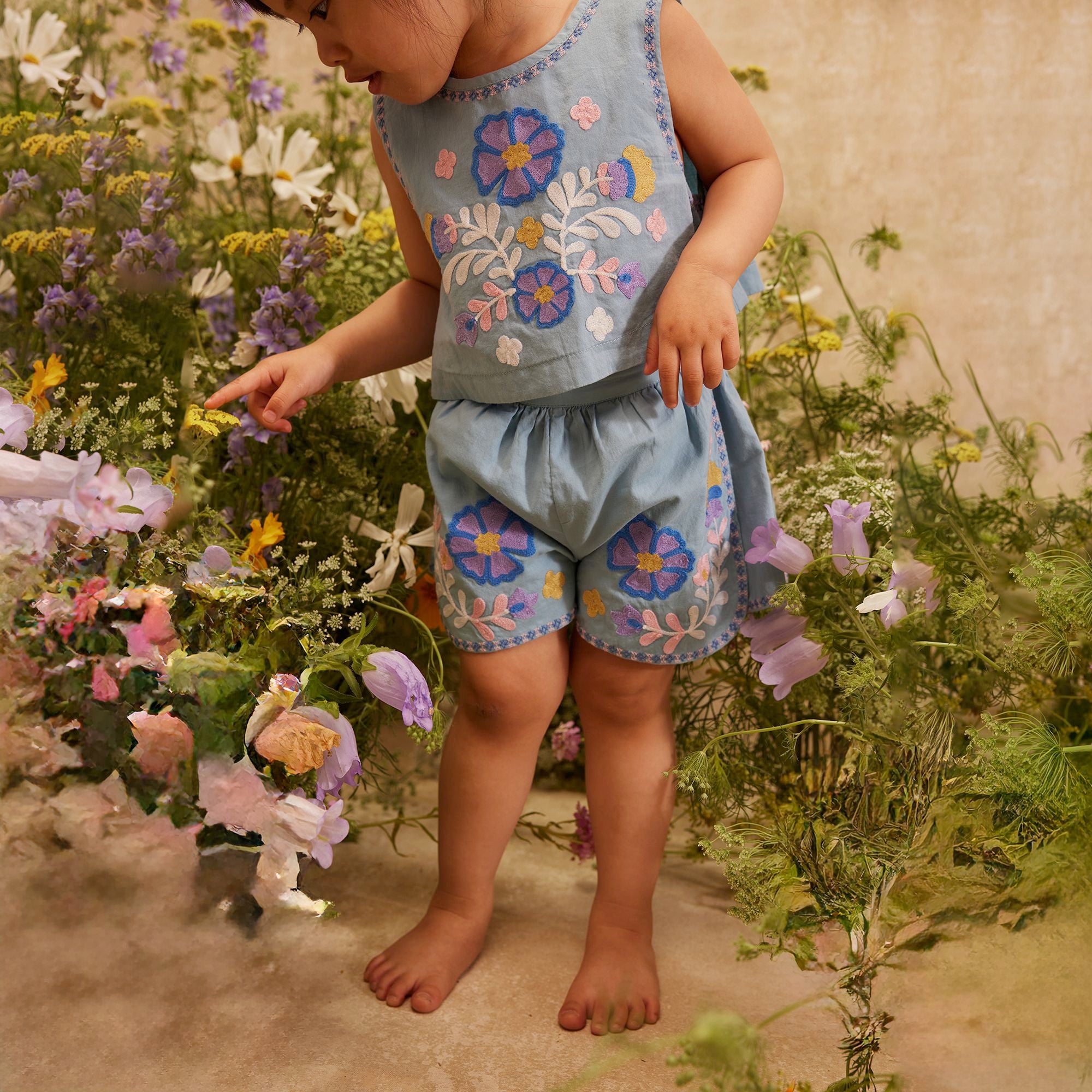 Louise Misha-Girls Camisole Albane Stone Blue