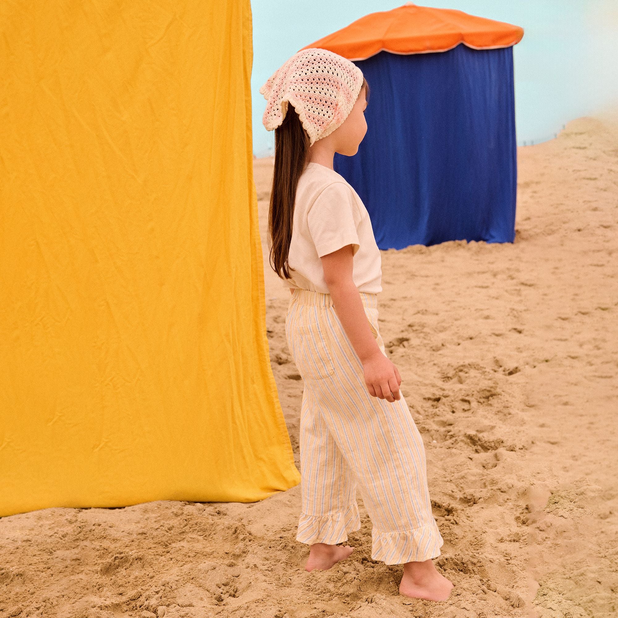 Louise Misha-Girls Pants Loukie Yellow Sunny Stripes