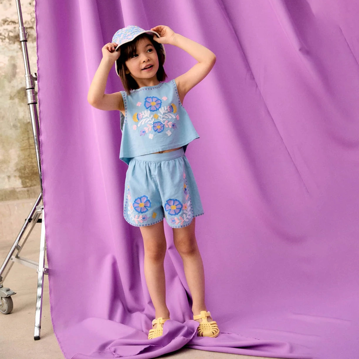 Louise Misha-Girls Shorts MaÏwen Stone Blue
