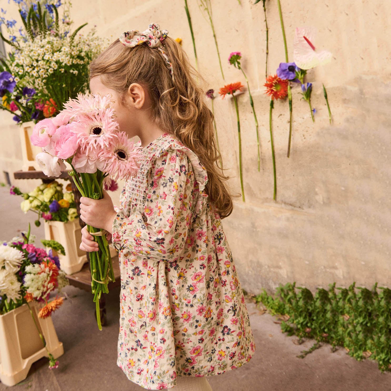 Louise Misha-Girls Cream Wild Flowers Dress Saralou