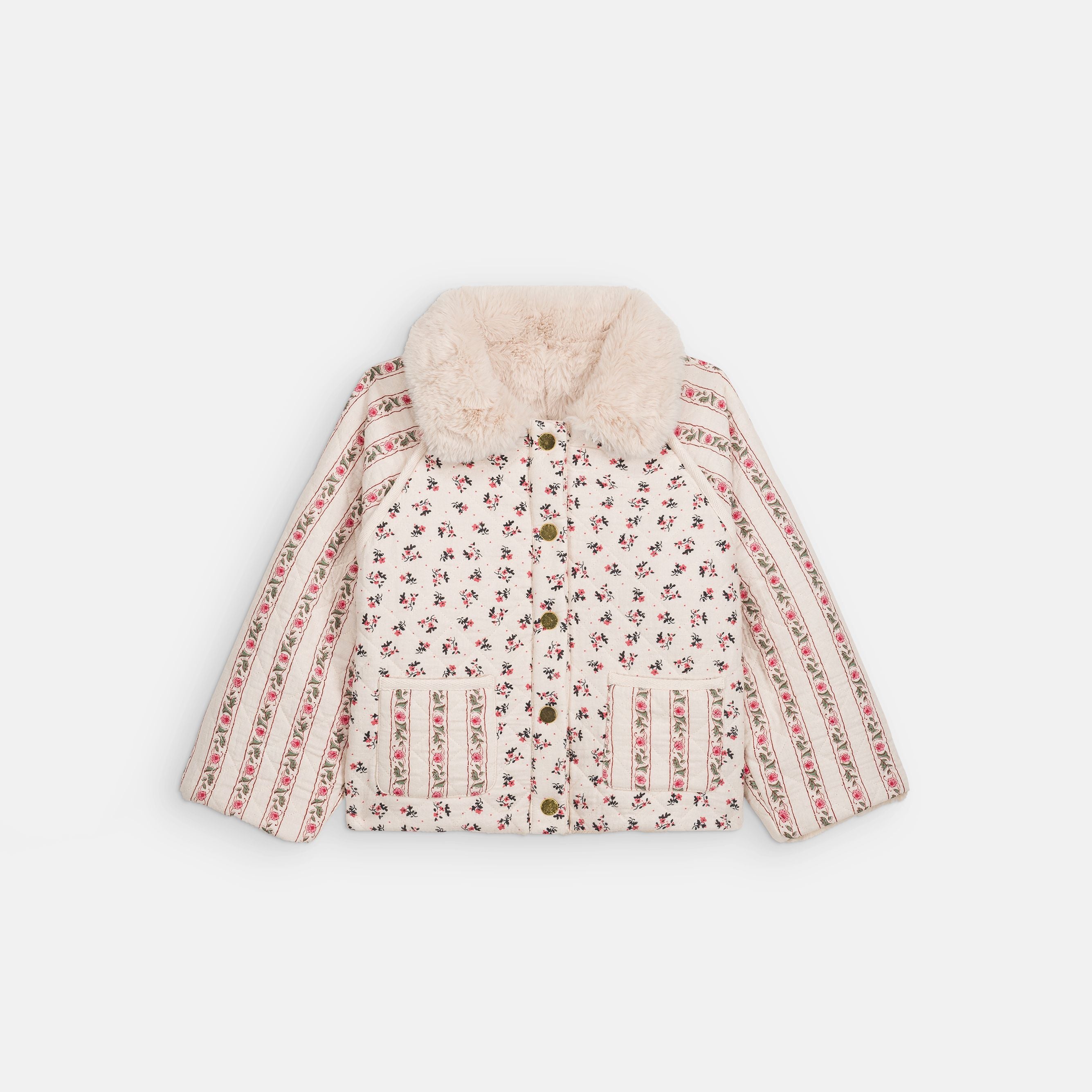 Louise Misha-Girls Reversible Coat Jasmina Cr.Pink S-Cr.Flow B.