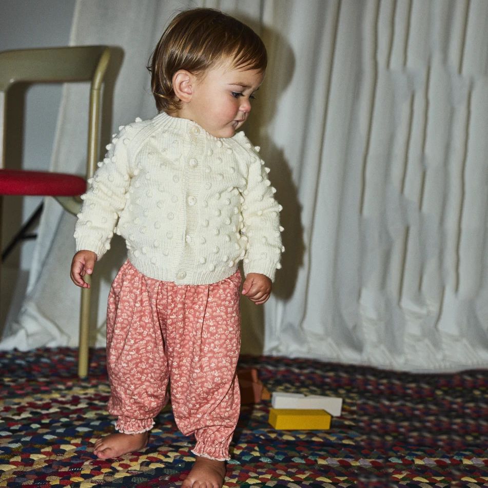Misha & Puff-Baby Popcorn Cardigan Sugar
