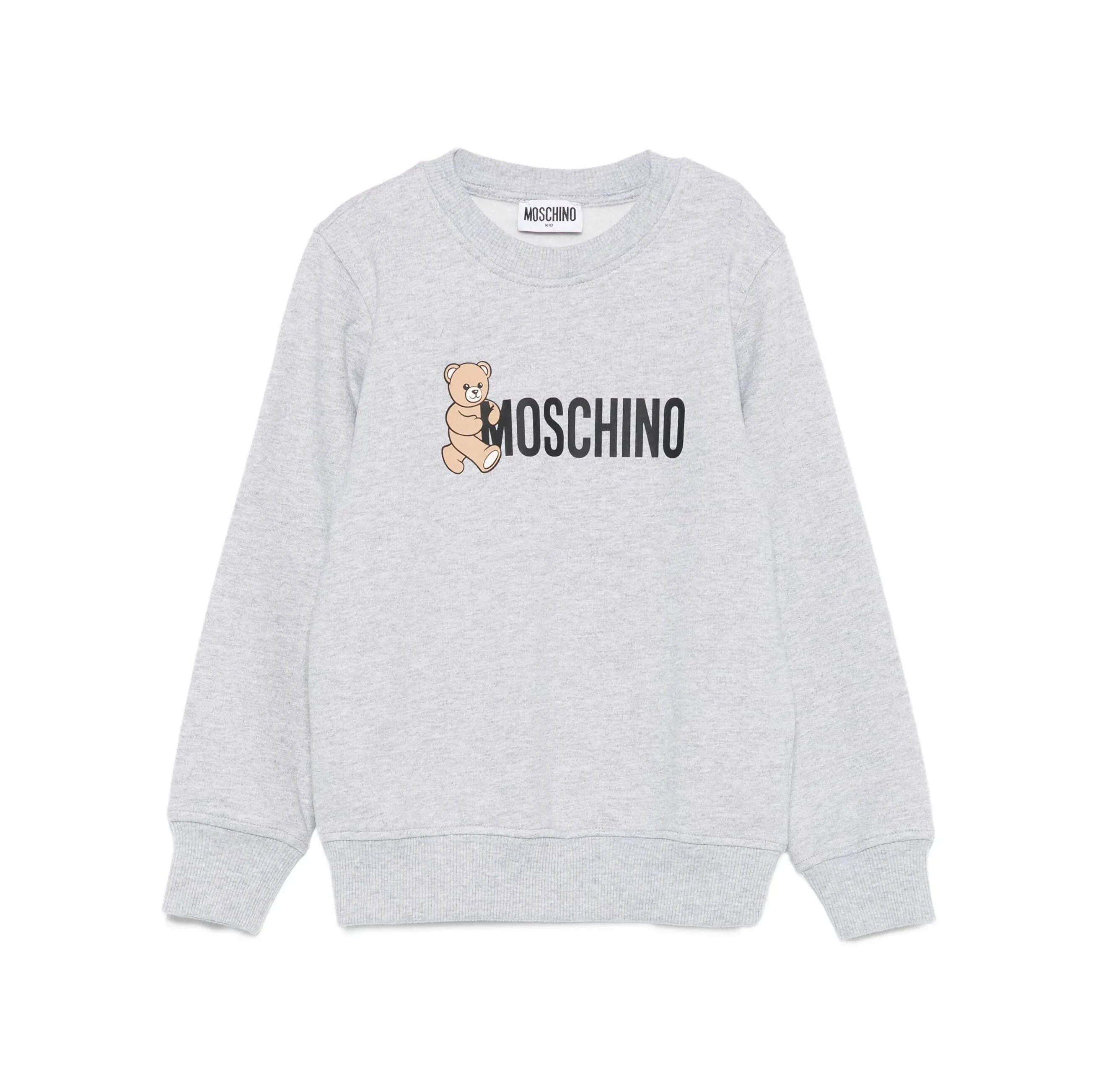 Moschino-Kids Grey Bear Printed Sweatshirt