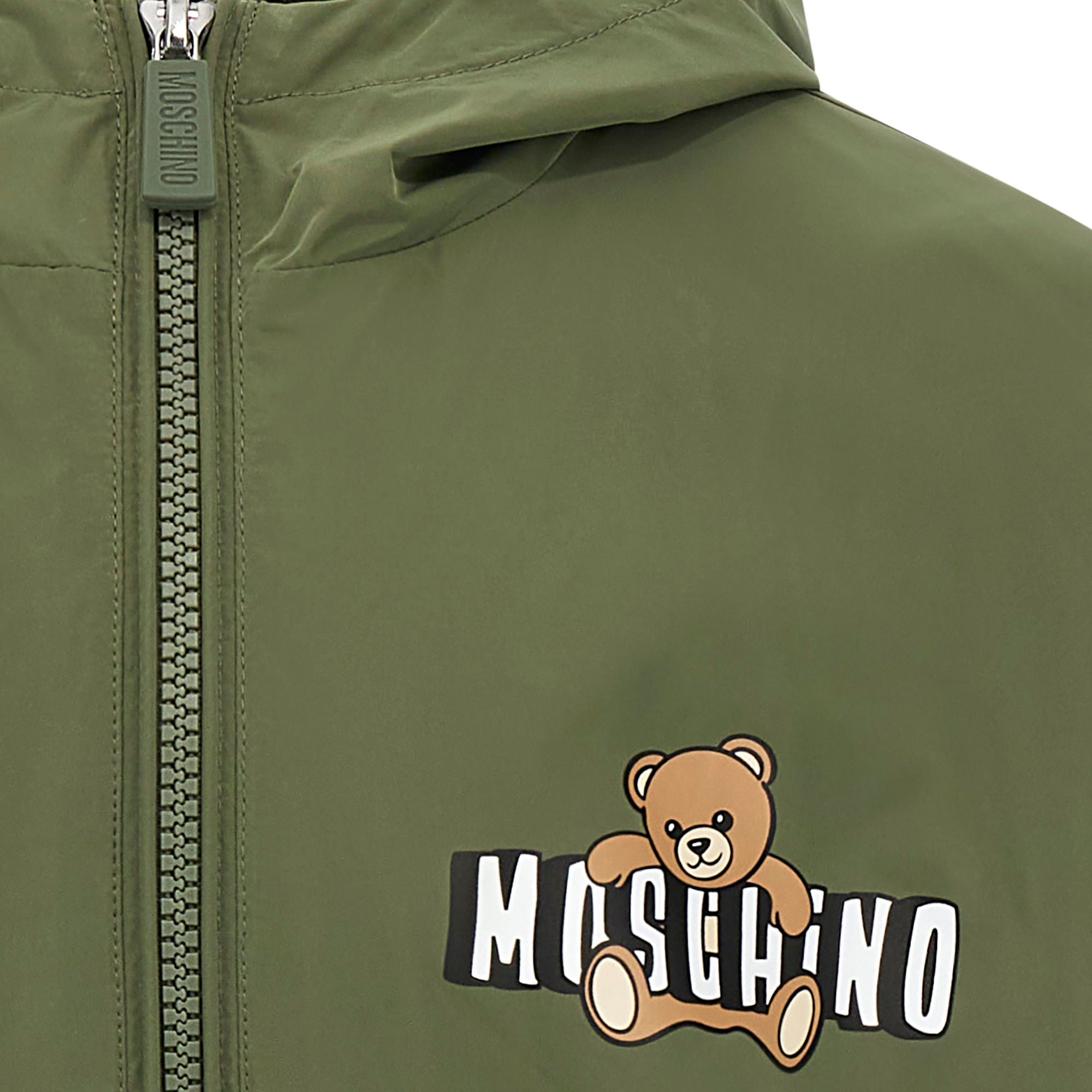 Moschino-Kids Hooded Jacket Mility Green