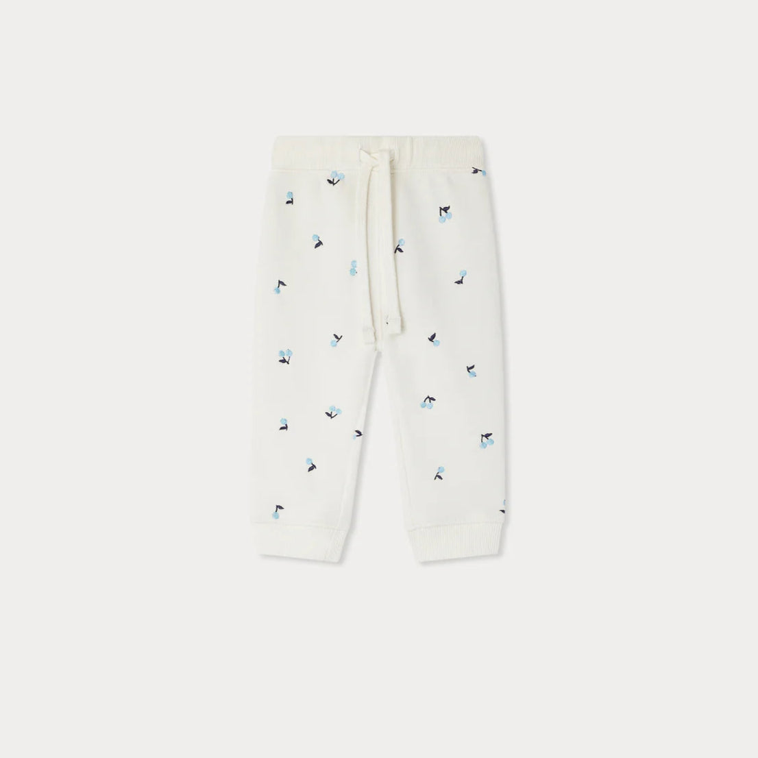 Bonpoint-Bambo jogging pants with cherry embroideries