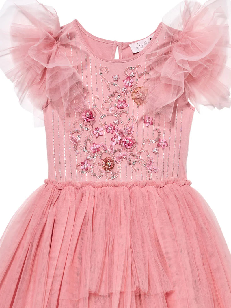 PEACE BLOSSOM TUTU DRESS-PEACH BLUSH
