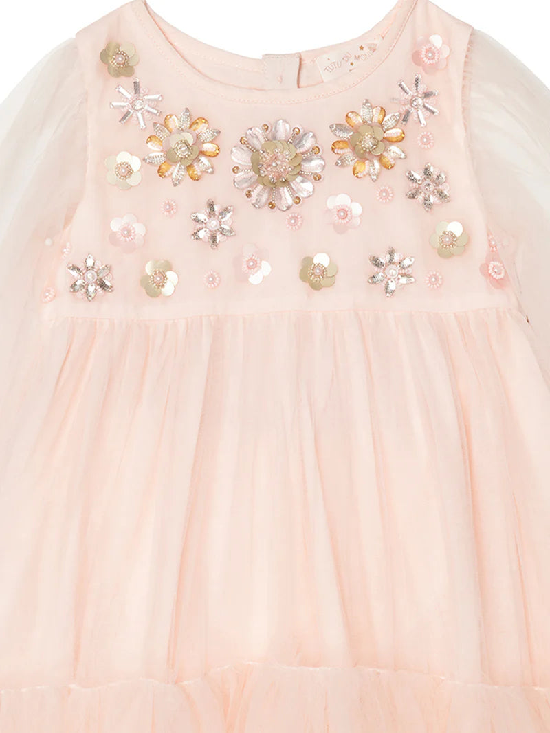 REBLOSSOM TULLE DRESS - PEARL