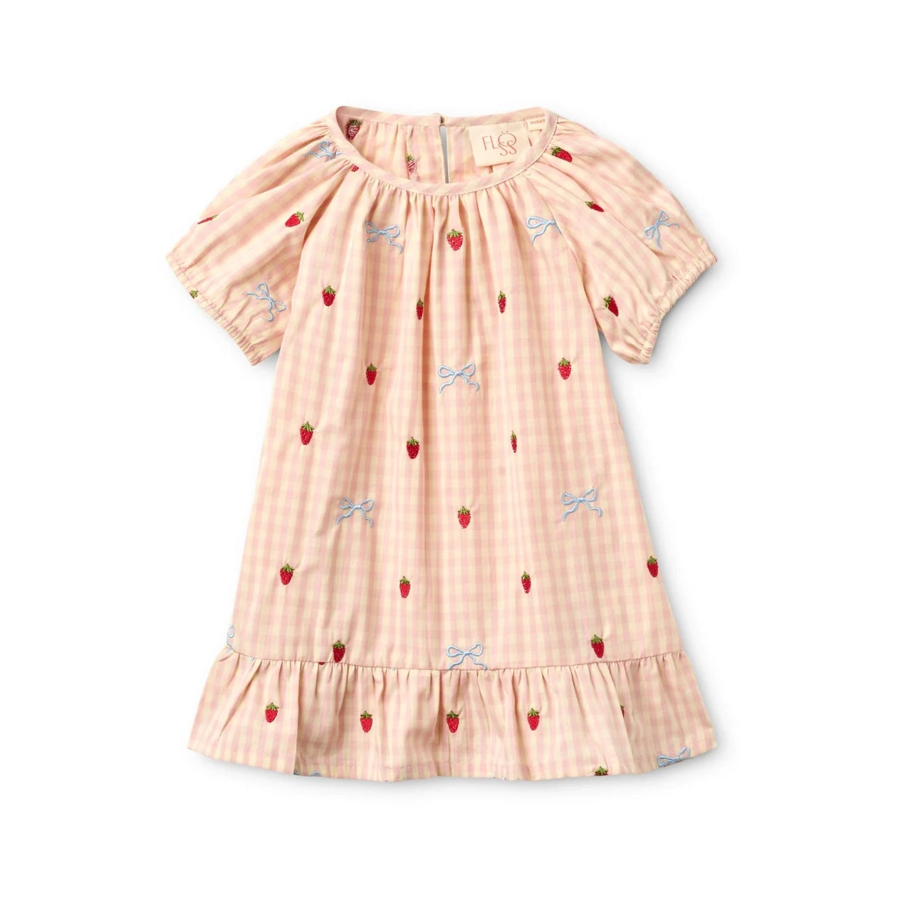 FloĢss-Dolly Bow Dress Berry/bow Gingham