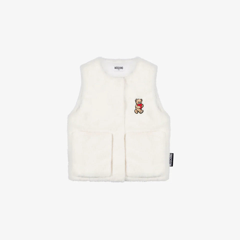 Moschino-Kids White Gilet