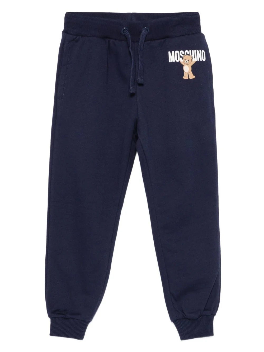 Moschino-Kids Blue Navy Teddy Bear Logo Joggers