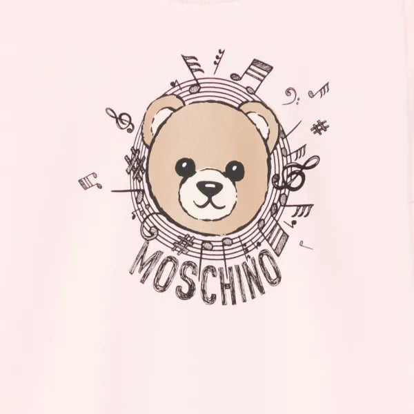 Moschino-Girls Sugar Rose Teddy Bear Logo Dress