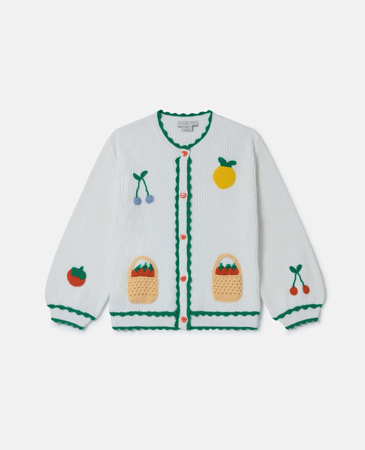 Stella Mccartney Kids-GIRL CARDIGAN WITH FRUIT CROCHET PATCHES