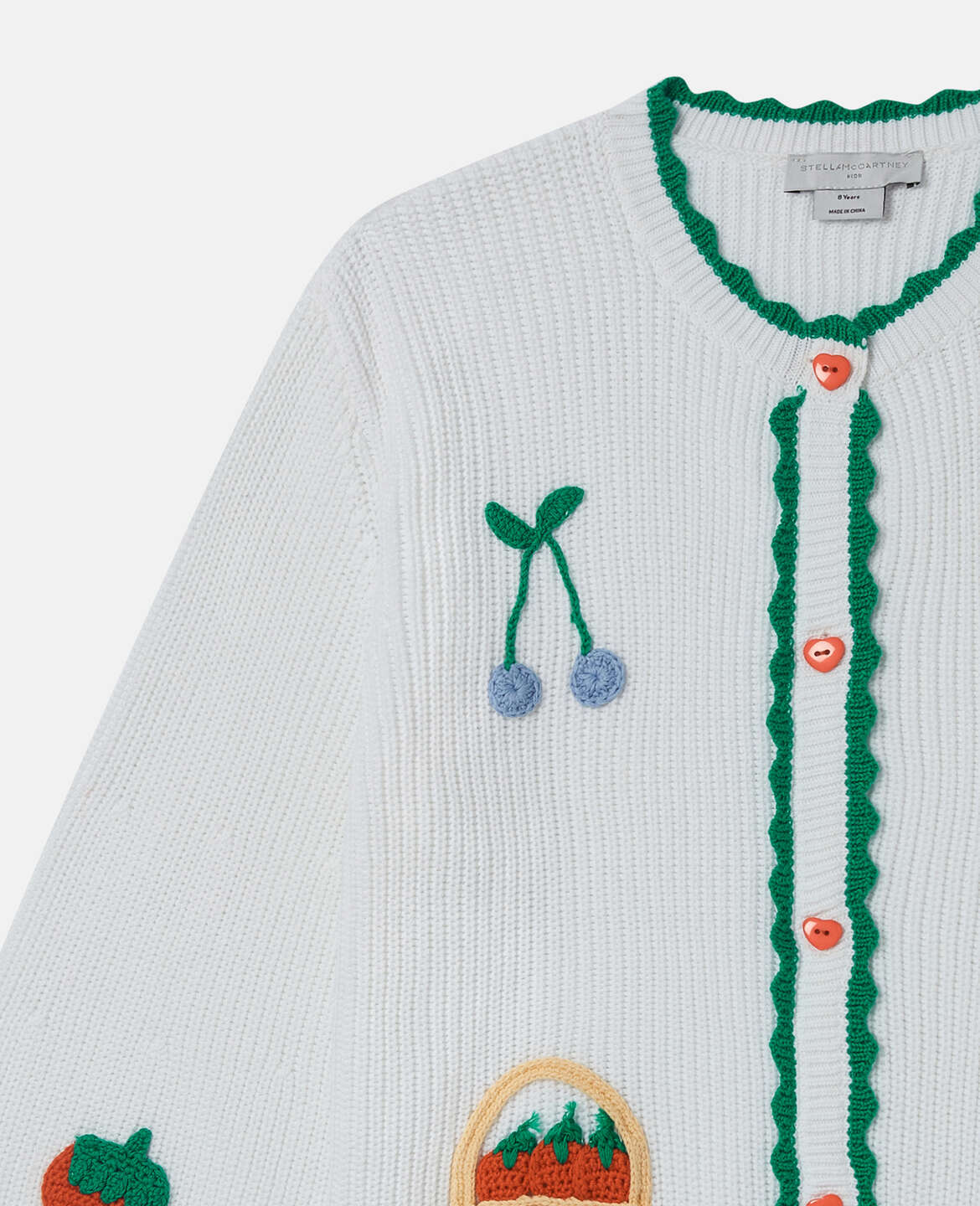 Stella Mccartney Kids-GIRL CARDIGAN WITH FRUIT CROCHET PATCHES