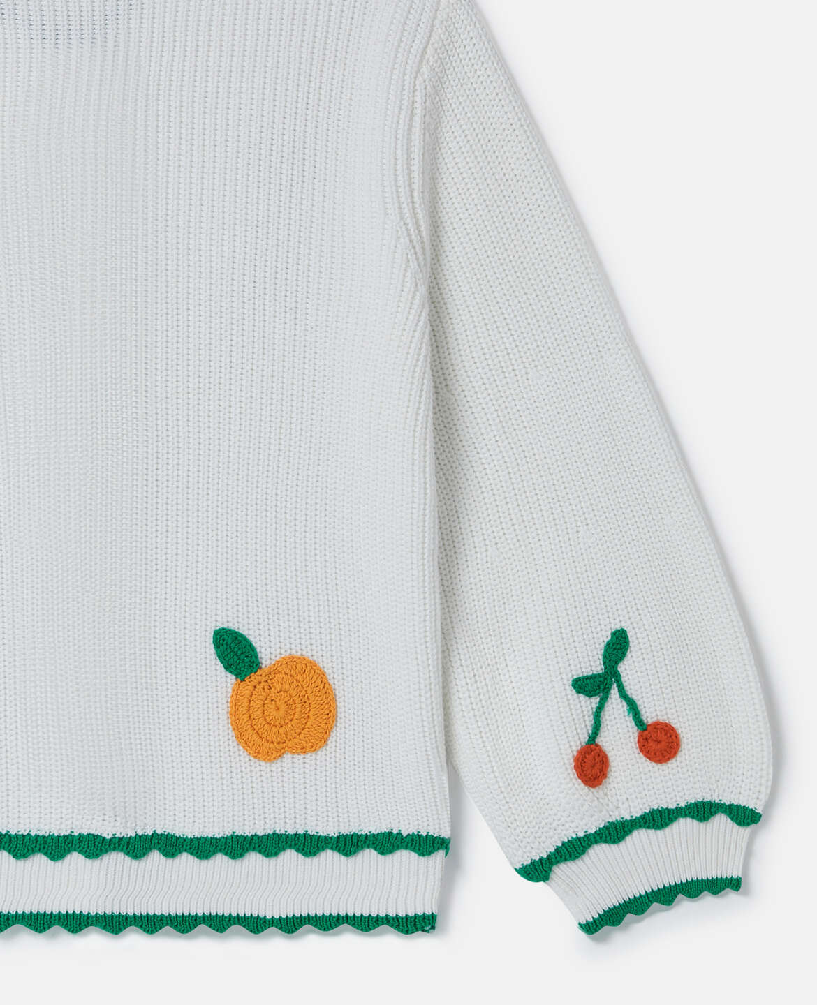 Stella Mccartney Kids-GIRL CARDIGAN WITH FRUIT CROCHET PATCHES