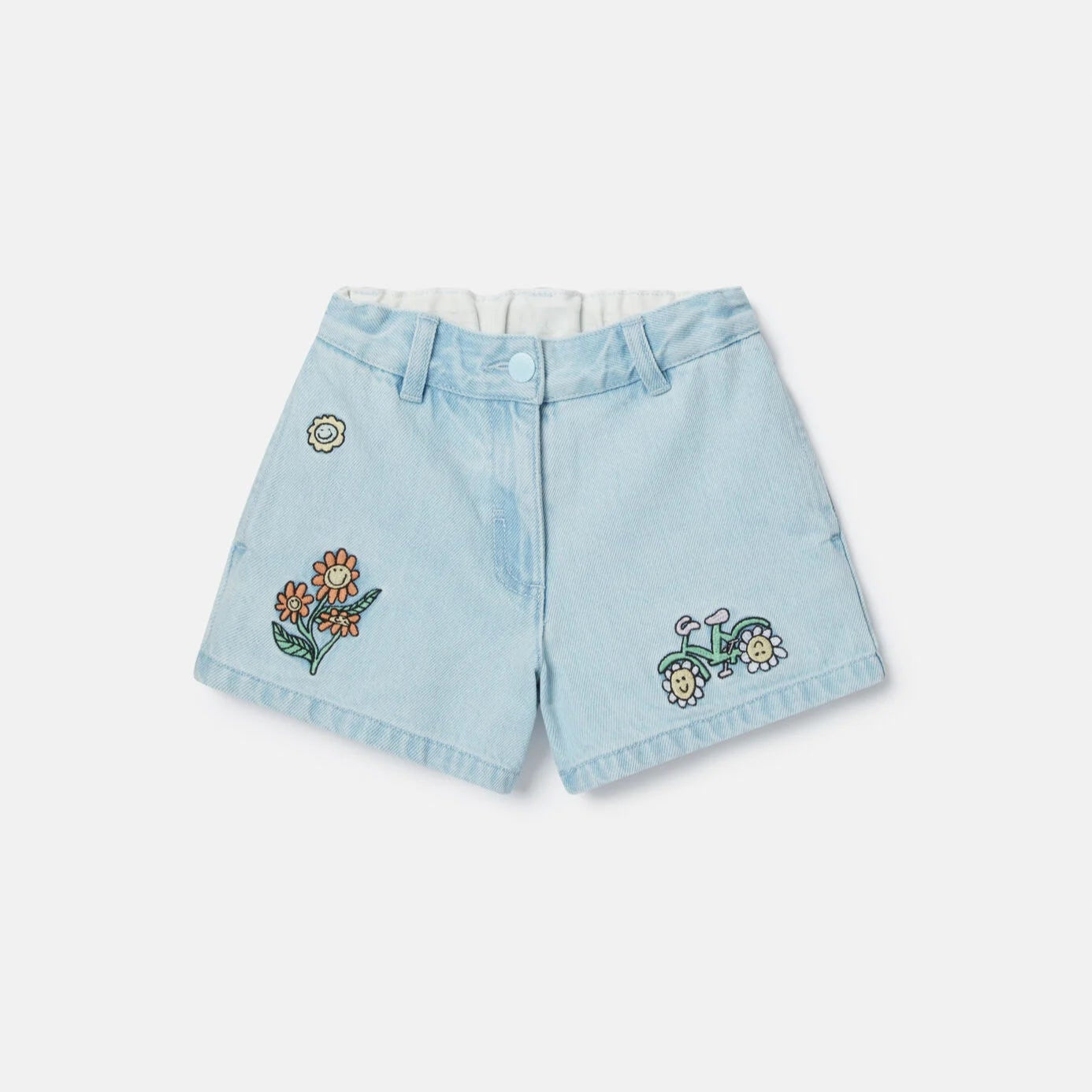 Stella Mccartney Kids-GIRL DENIM SHORTS WITH FAIRYLAND EMBRO