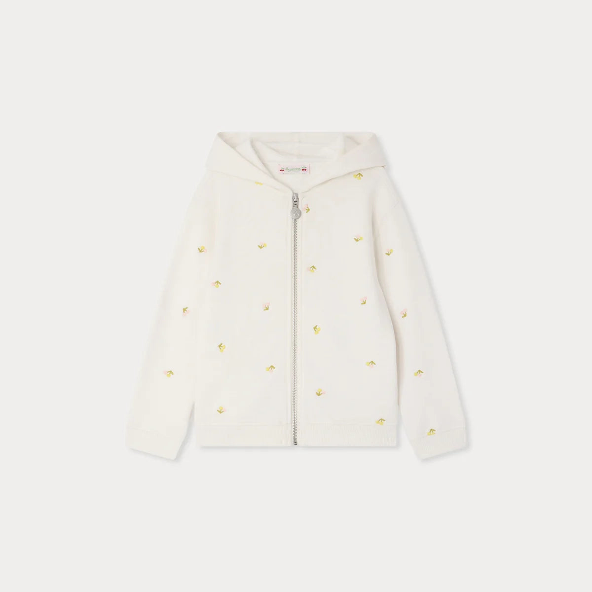 Bonpoint-Talent hoodie embroidered with cherries in organic cotton