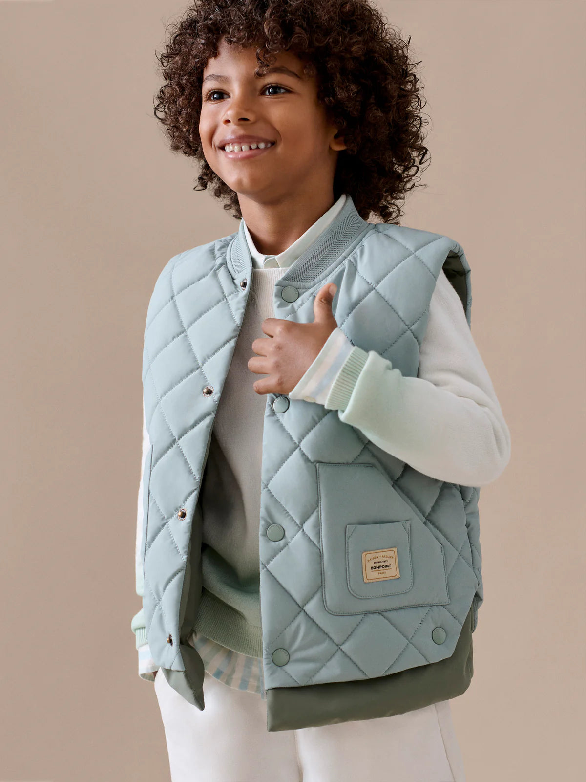 Bonpoint-Leo water-repellent quilted vest