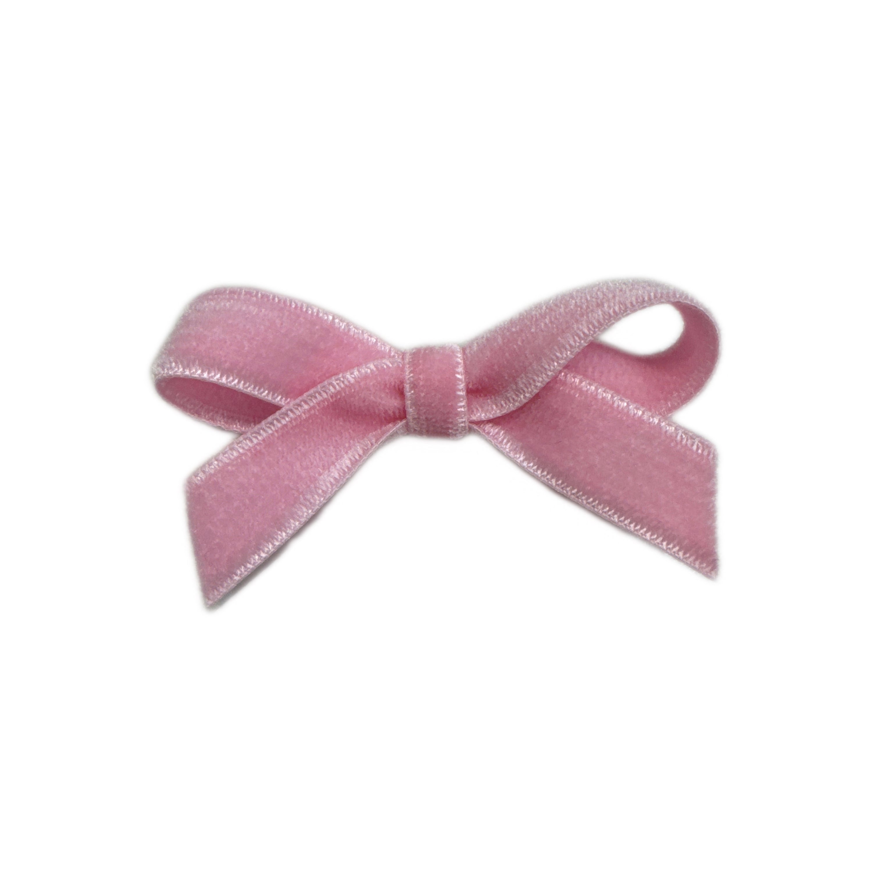Olilia-Small Velvet Bow-Ballet Pink