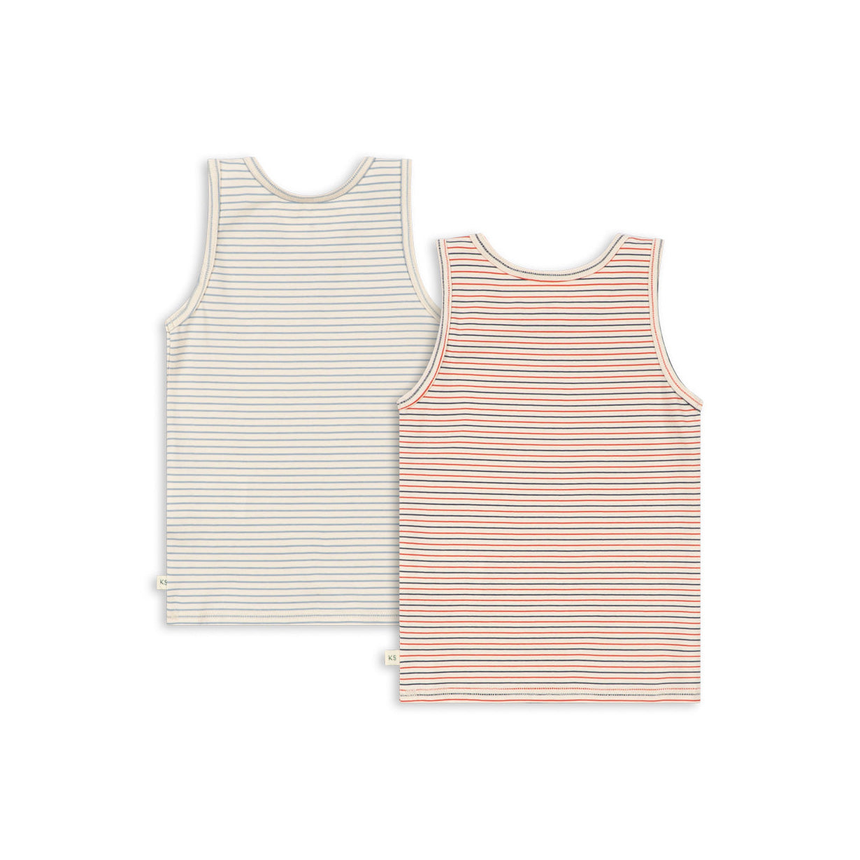 Konges Sløjd-Unisex Basic 2 Pack Tank Tops Gots Stripe Bluie/Stripe Tricolore Petit