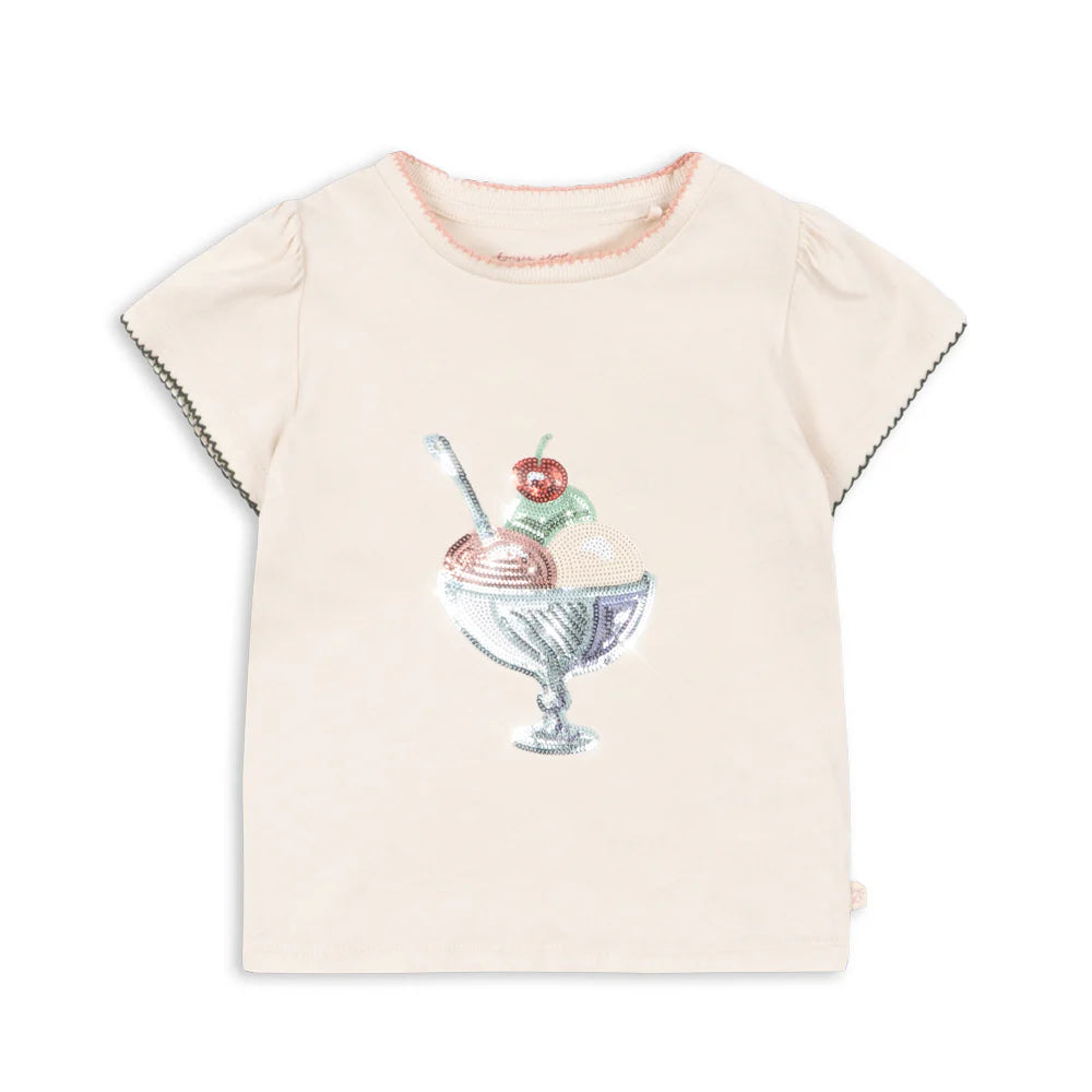 Konges Sløjd-Girl Famo Puff Tee Gots Buttercream