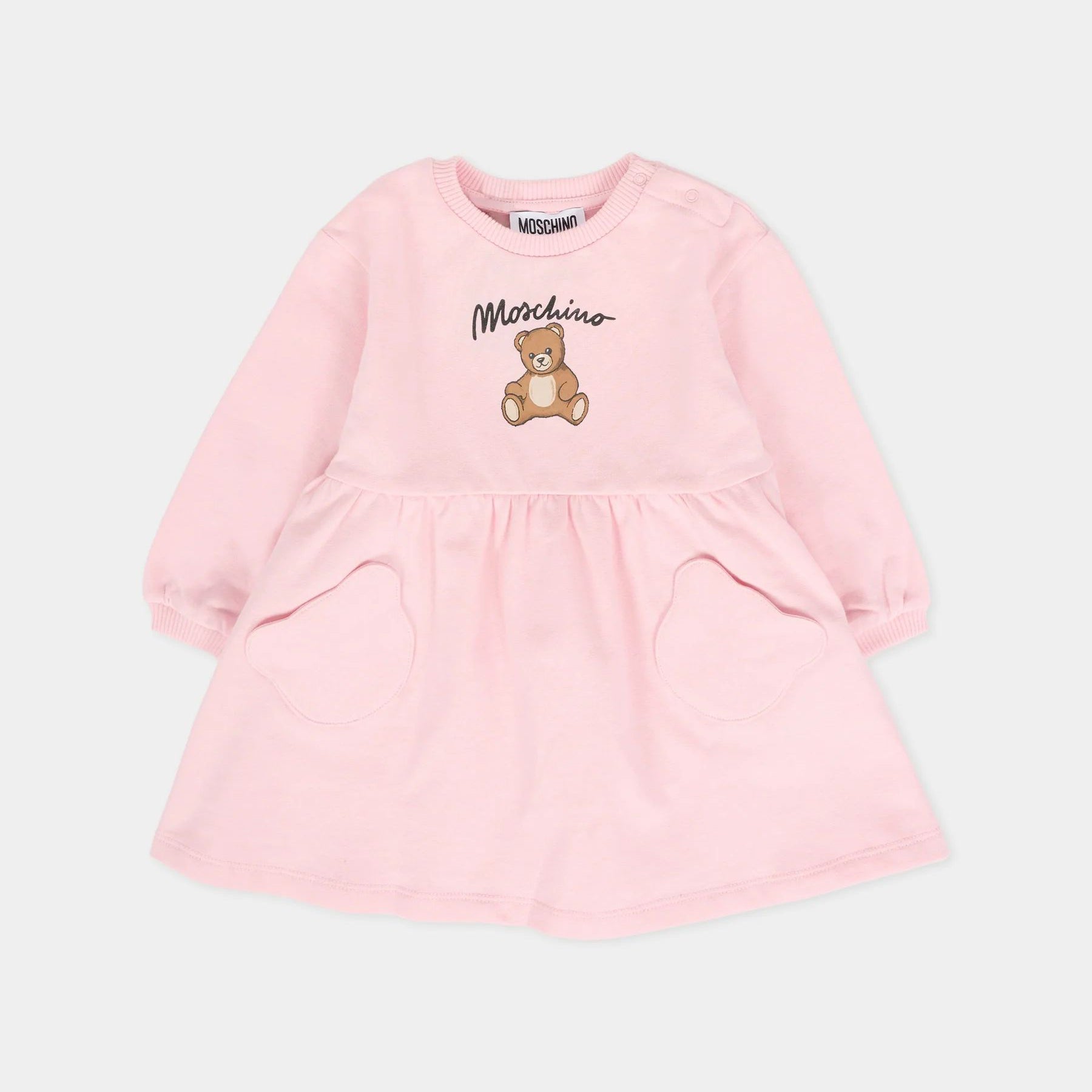 Moschino-Baby Girls Sugar Rose Teddy Bear Logo Dress