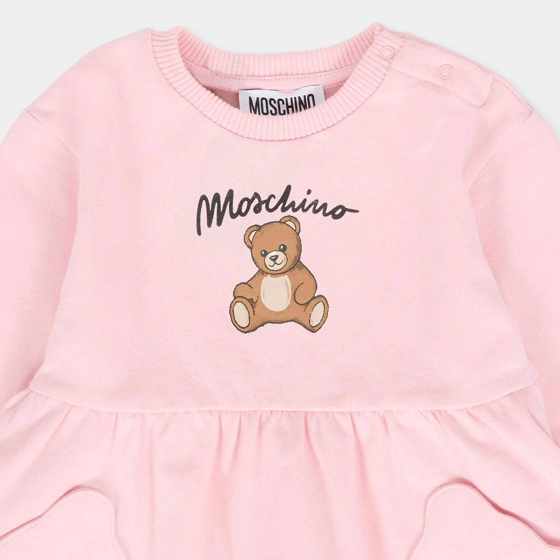 Moschino-Baby Girls Sugar Rose Teddy Bear Logo Dress