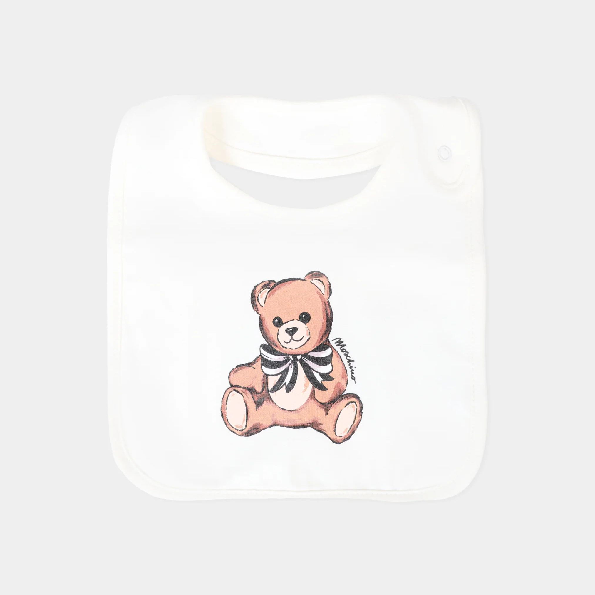 Moschino-Baby White Babygrow & Bib Gift Set