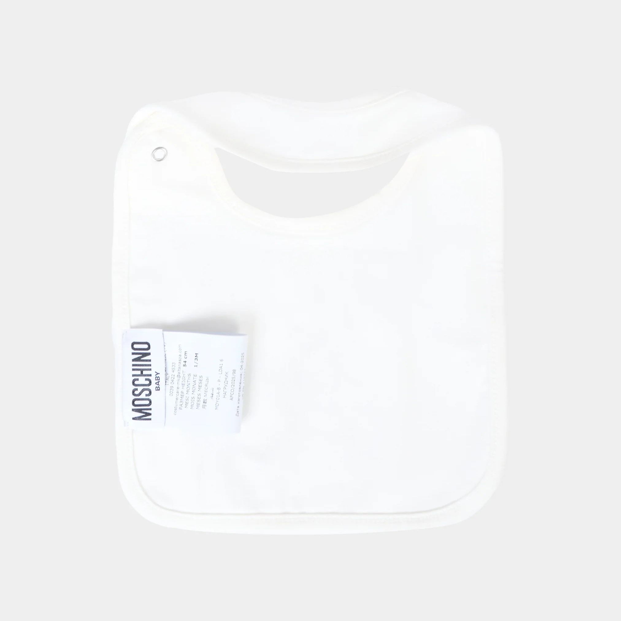 Moschino-Baby White Babygrow & Bib Gift Set