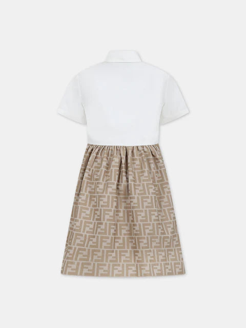 GIRL SS SHIRT DRESS WITH FF ALLOVER SKIRT