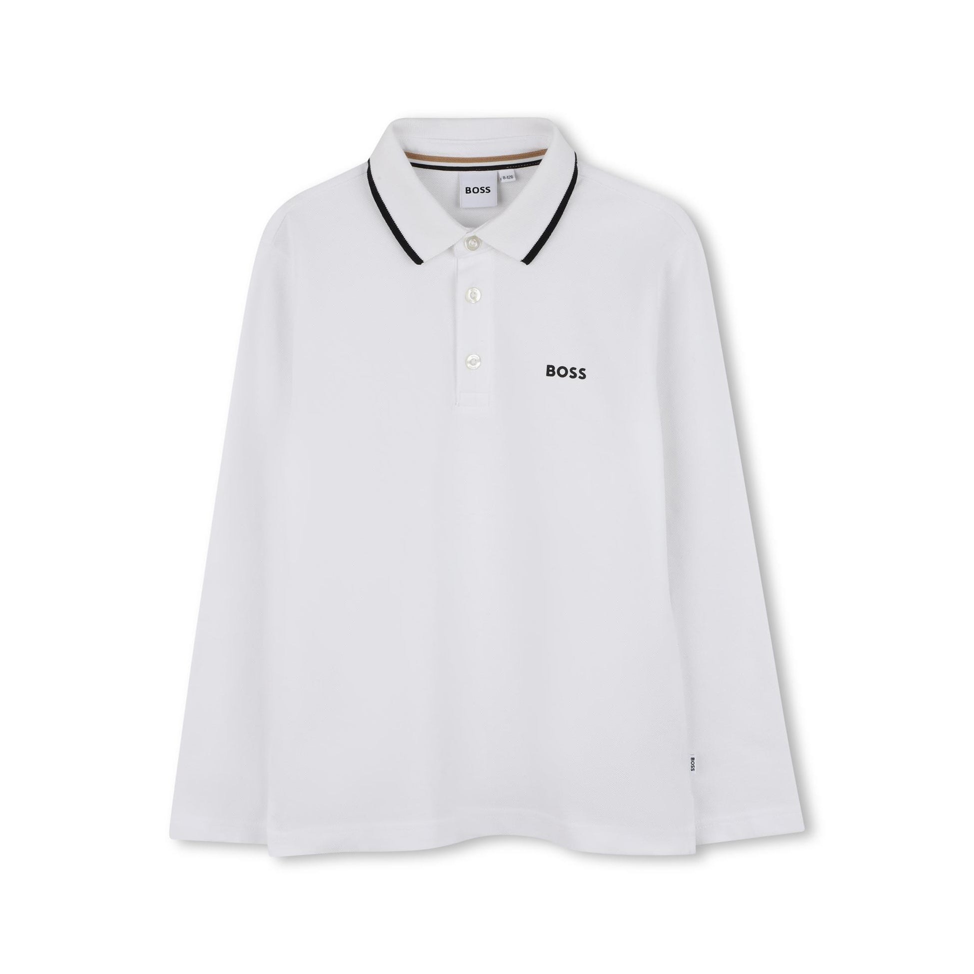 Boss-Boys Long Sleeve Polo White