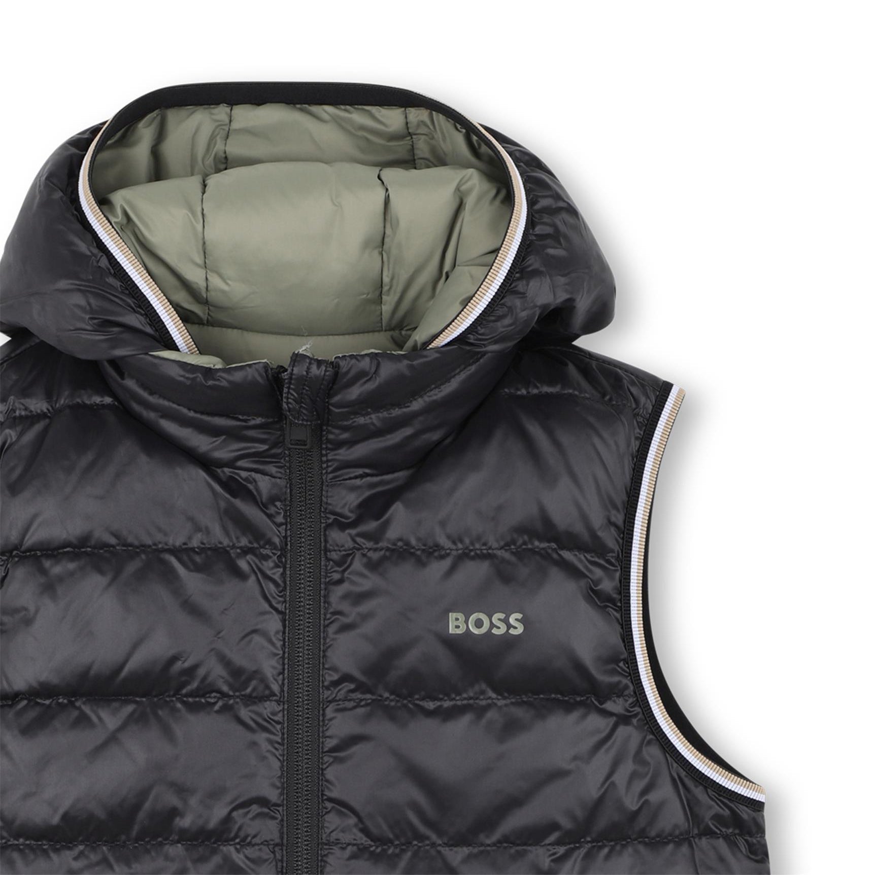 Boss-Boys Reversible Down Puffer Jacket Green