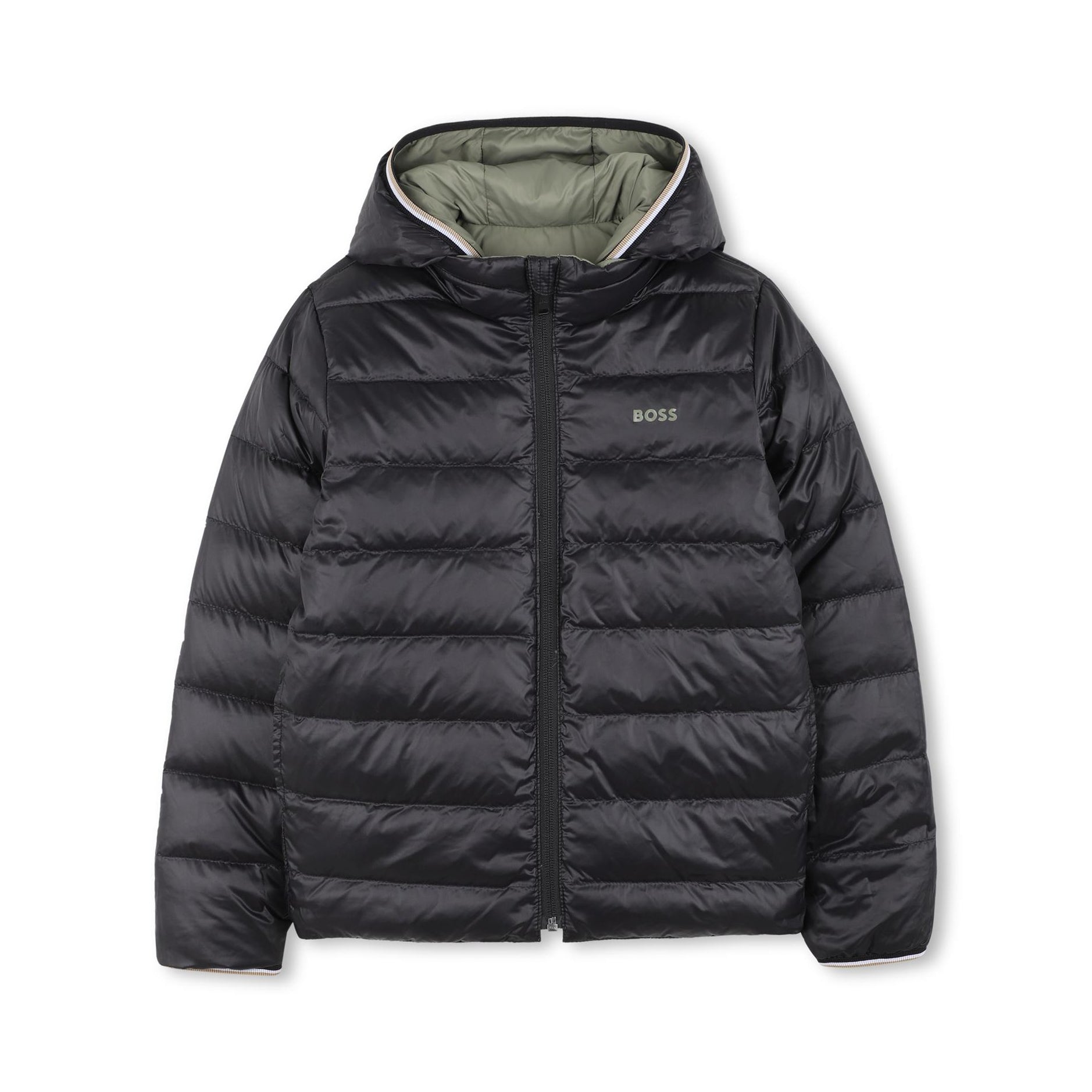 Boss-Boys Reversible Down Puffer Jacket Green