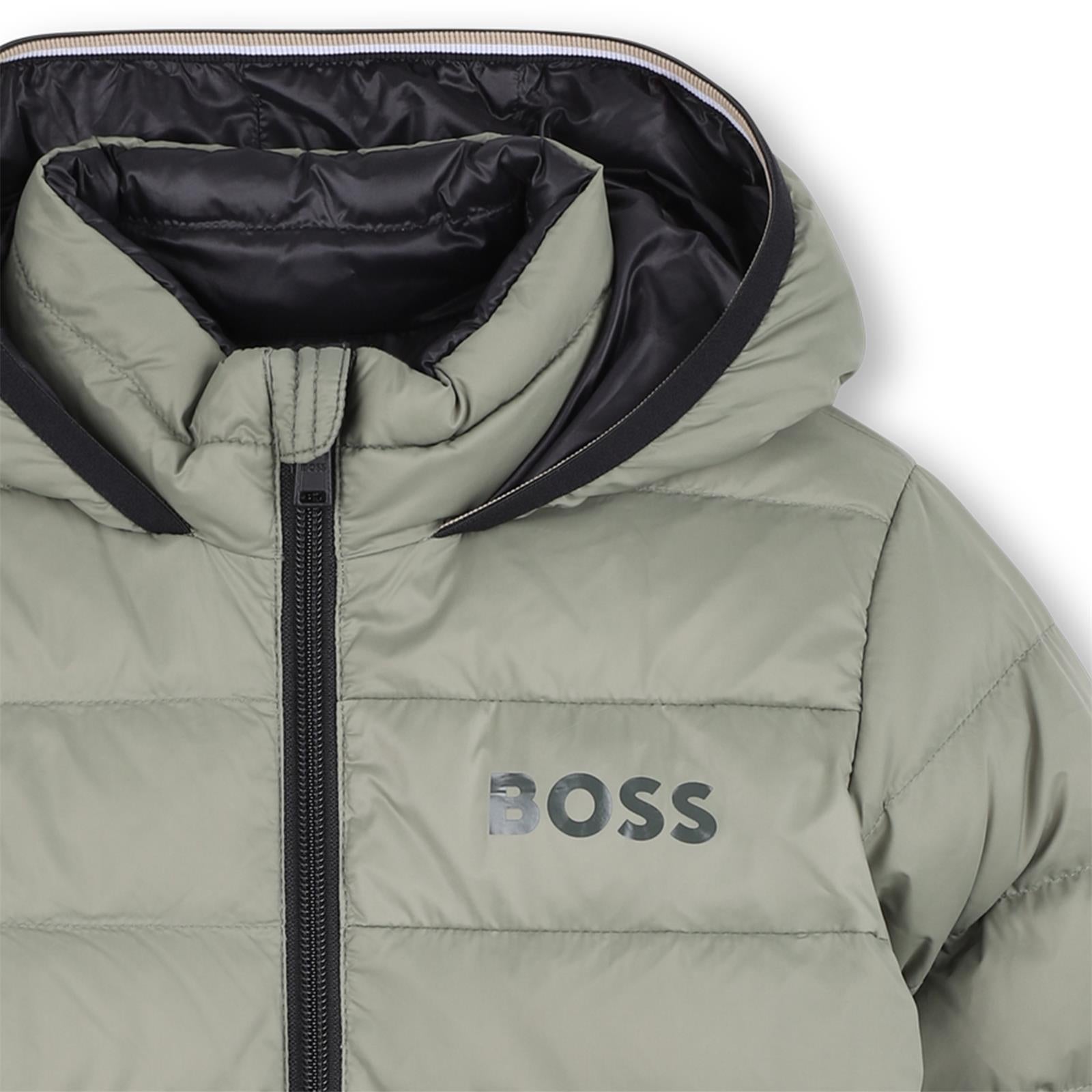 Boss-Boys Reversible Down Puffer Jacket Green