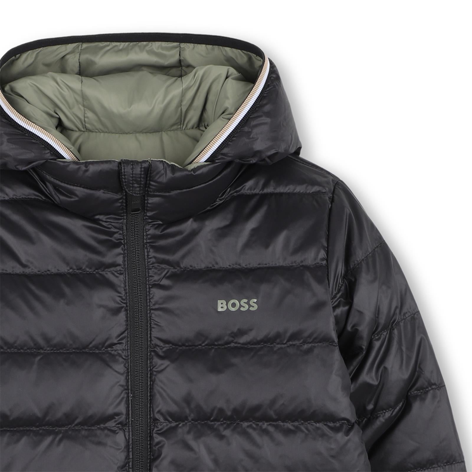 Boss-Boys Reversible Down Puffer Jacket Green