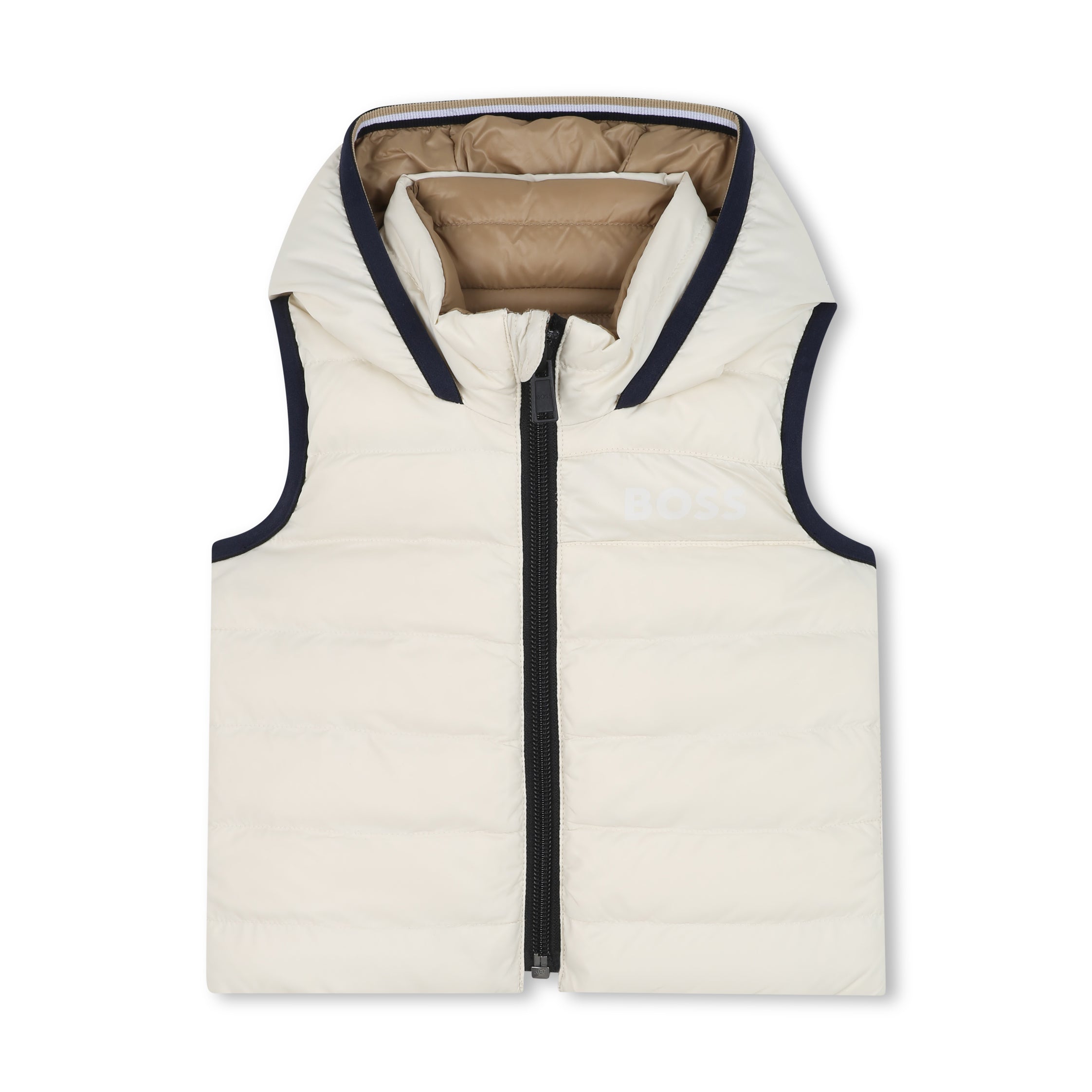 Boss-Puffer Jacket Sleeveless Sand