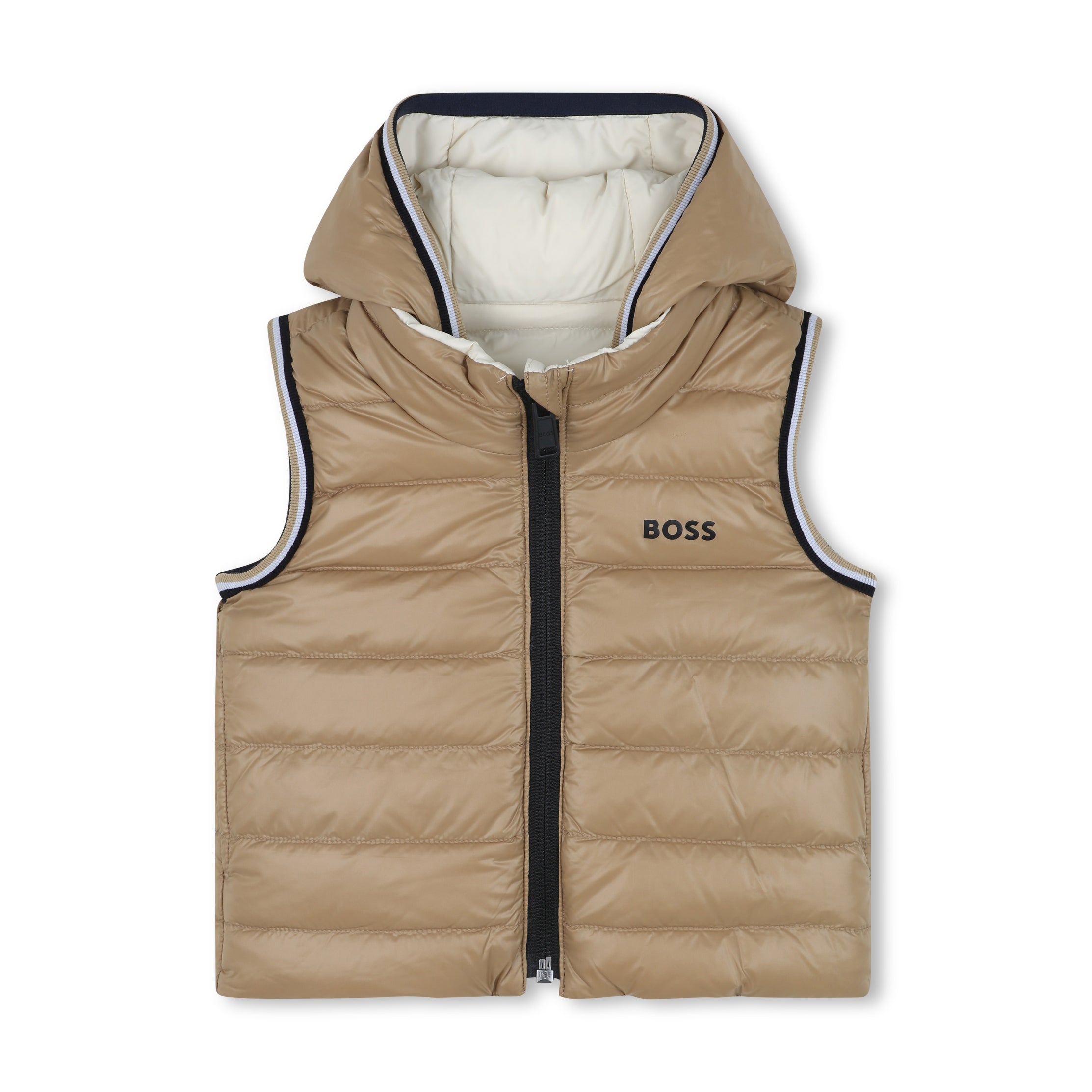 Boss-Puffer Jacket Sleeveless Sand