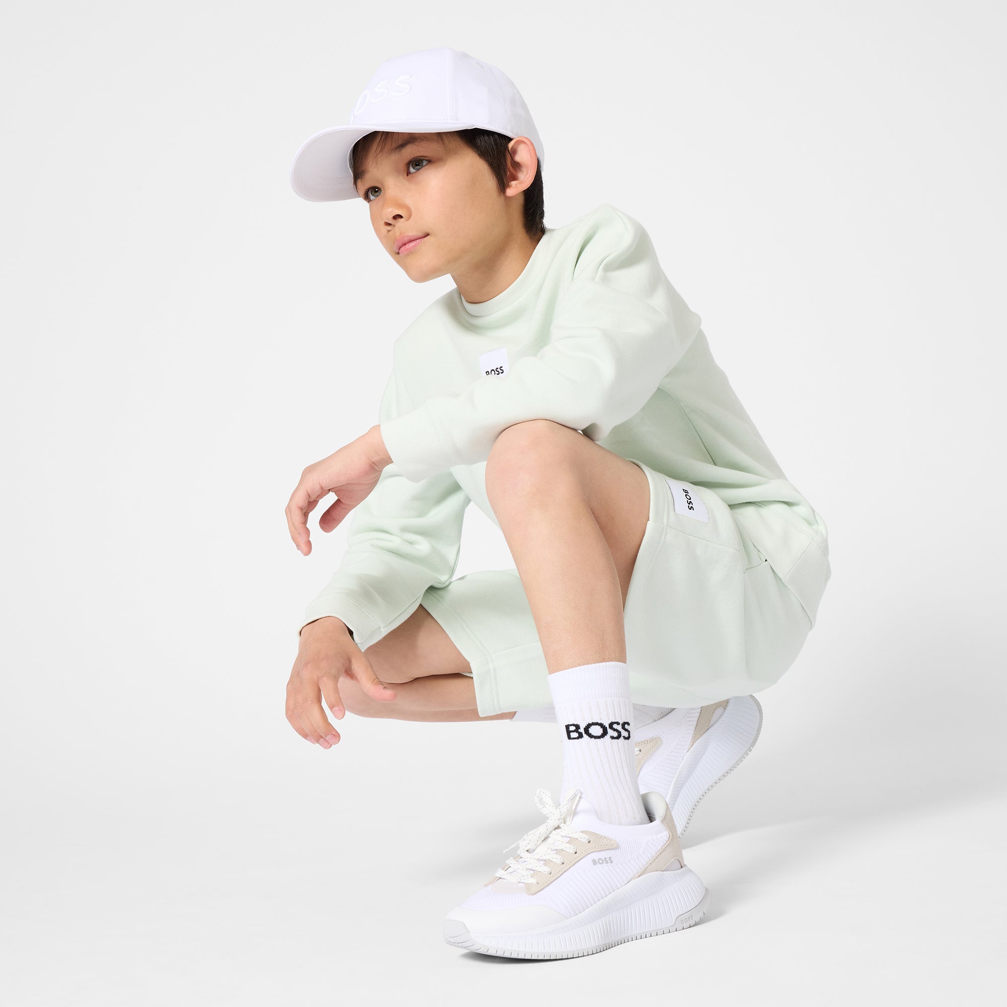 Boss-Jogging Shorts In Fleece Sprout Green