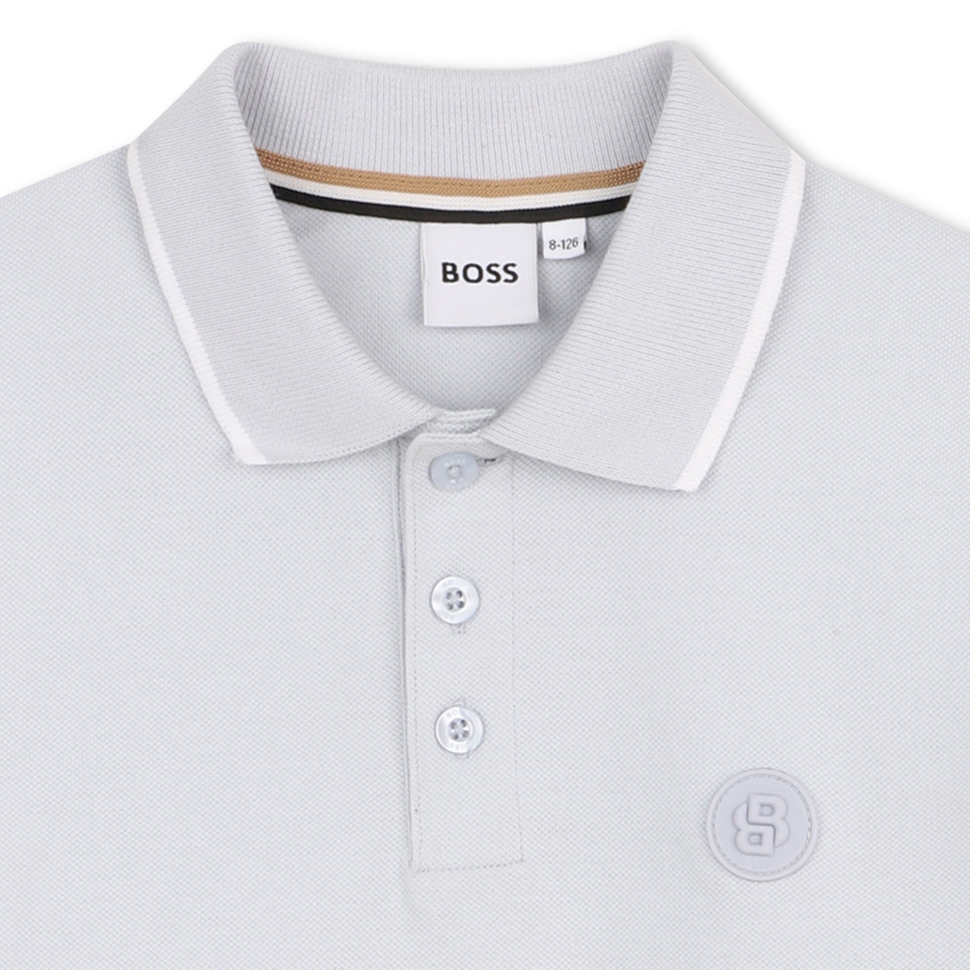 Boss-Piqu Polo Shirt Pale Blue