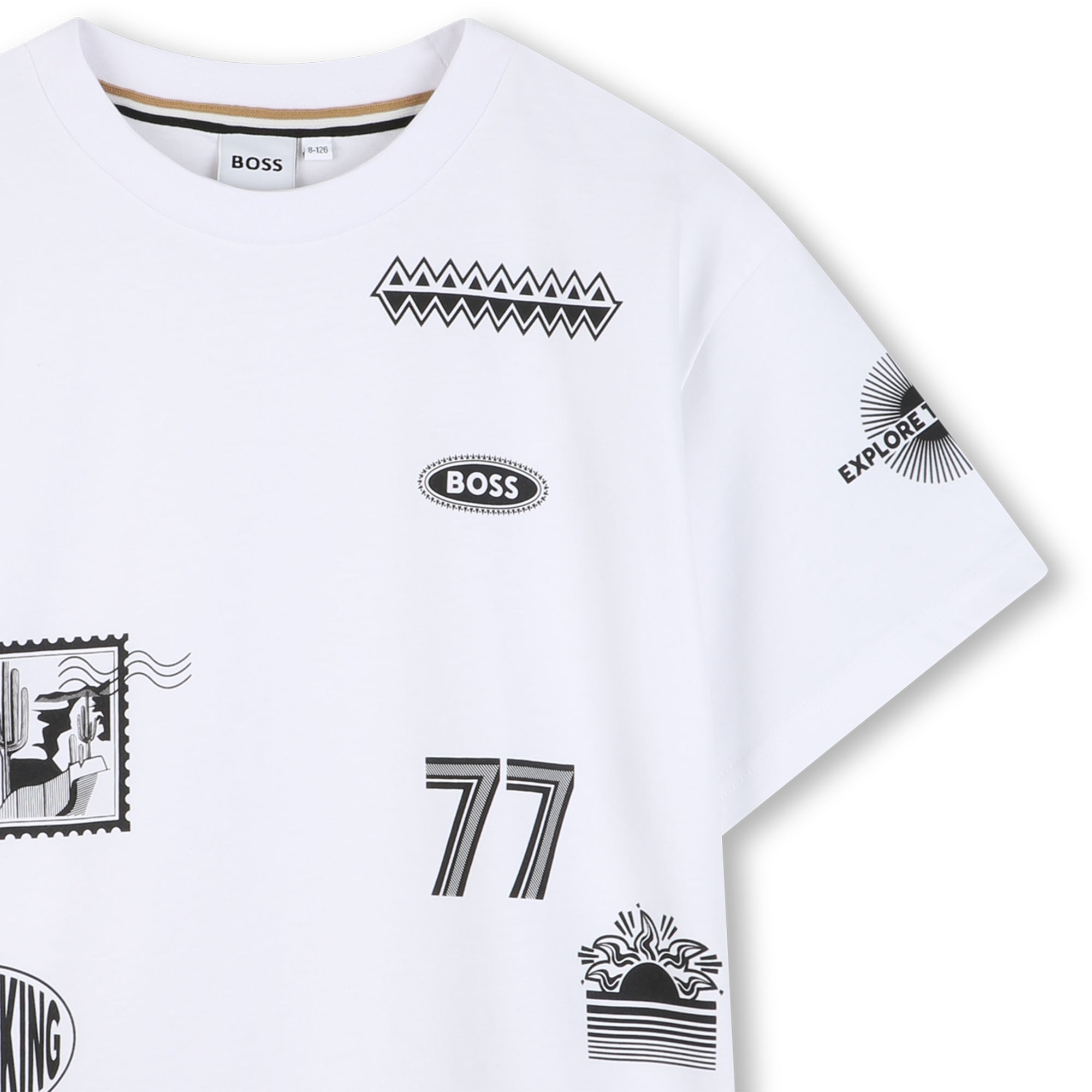 Boss-Short-Sleeved T-Shirt In Cotton Jersey White