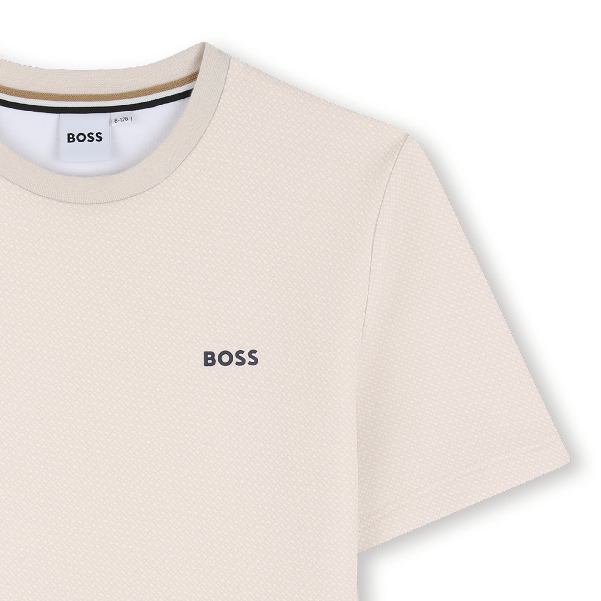 Boss-Short-Sleeved Cotton Interlock T-Shirt Sand