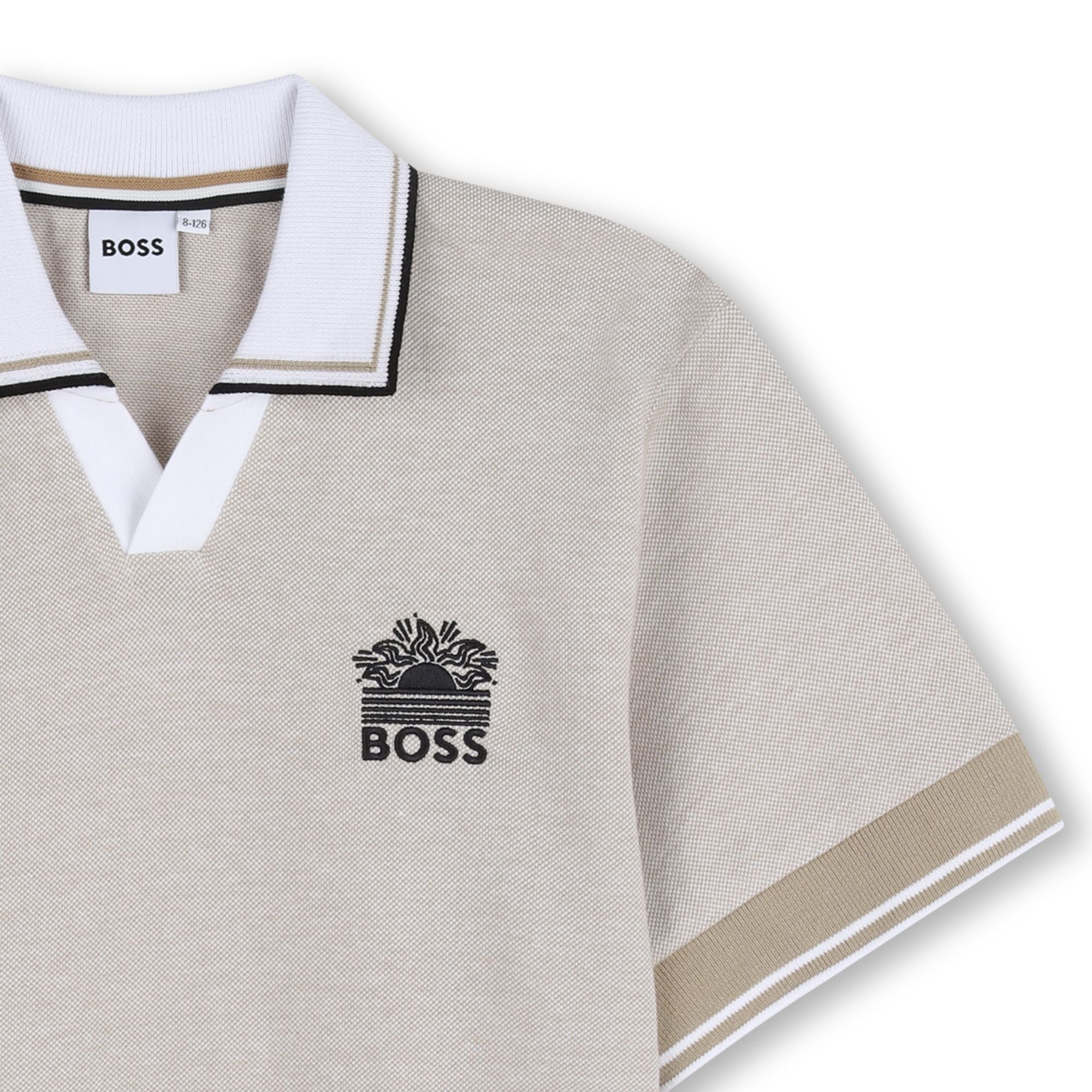 Boss-Short-Sleeved Polo Shirt In Cotton Piqu Stone