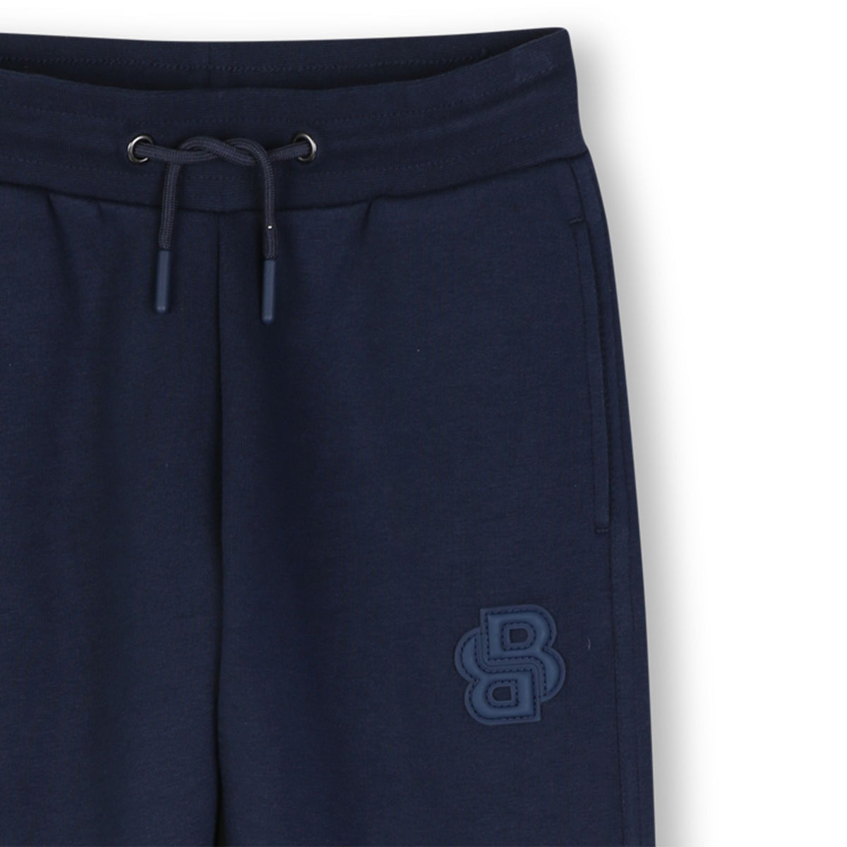 Boss-Boys Sweatpants With Double B Logo Patch Navy